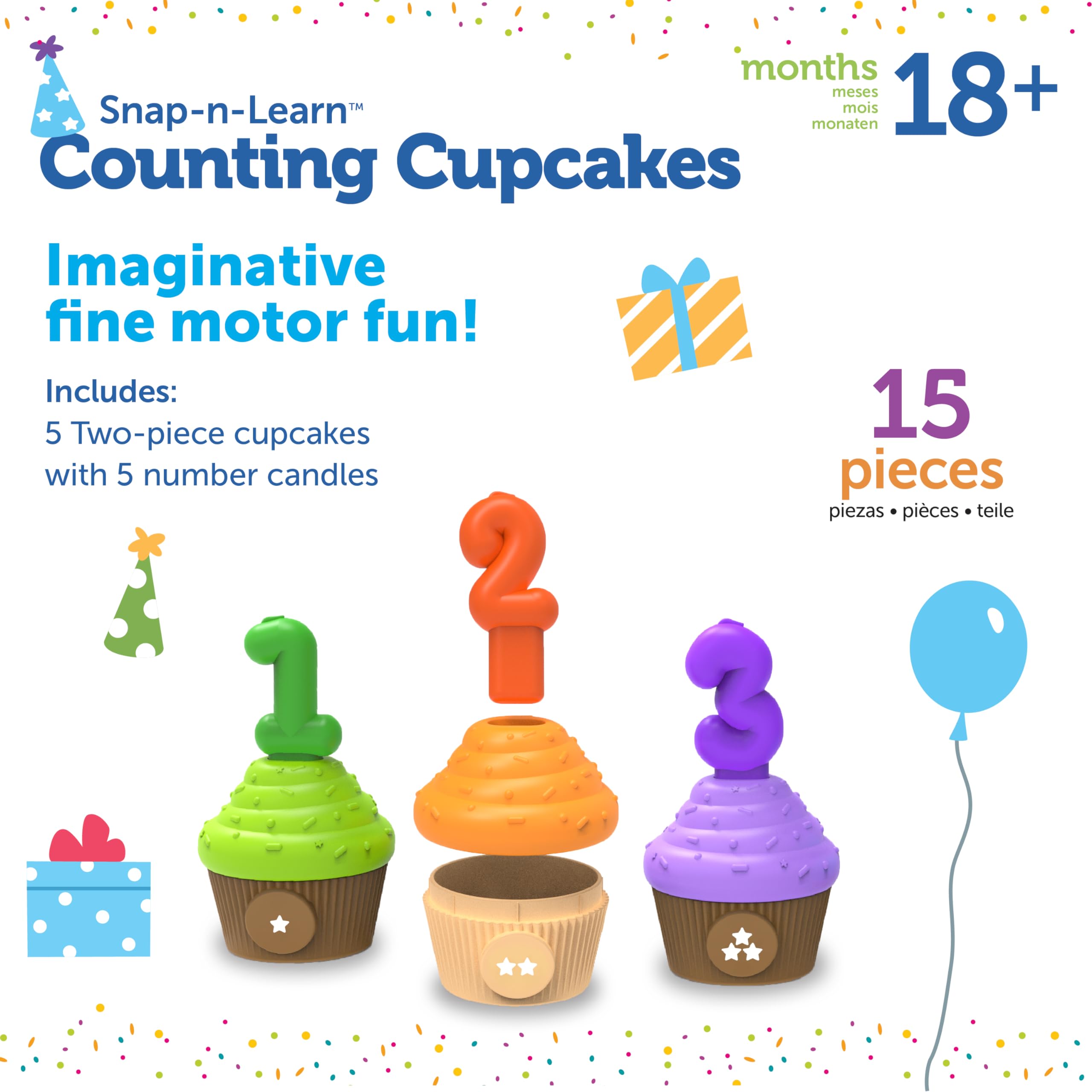 Foto 7 pulgar | Recursos De Aprendizaje Para Contar Juguetes Cómo Contar Magdalenas De Cumpleaños - Venta Internacional.