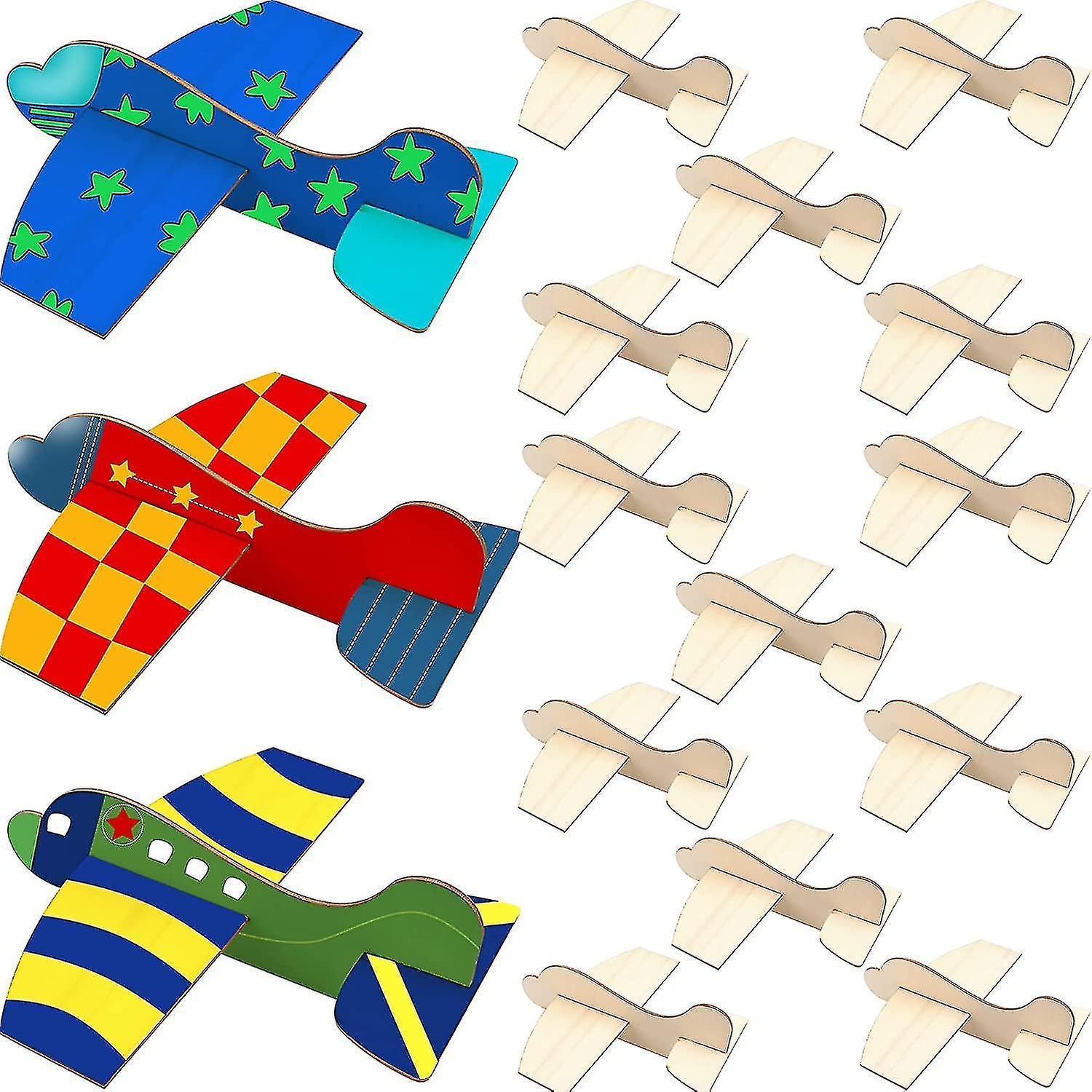 Maqueta De Avión De Madera Diy, Sin Terminar, 16 Piezas Para Niños - Venta Internacional.