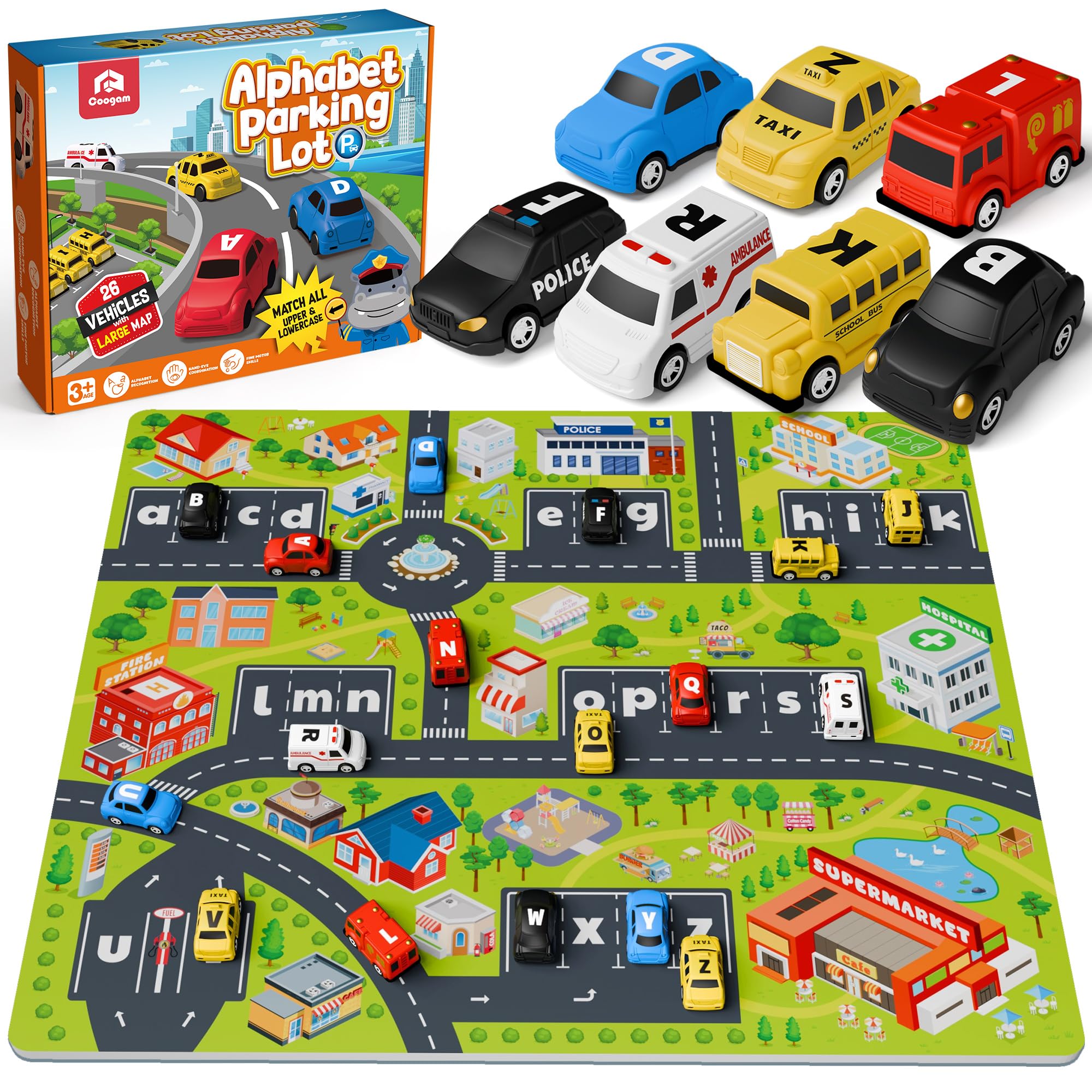 Foto 2 pulgar | Alphabet Maze Coogam Con 26 Alfombrillas Plegables Para Coche Y Juegos, De 3 A 5 Años - Venta Internacional.