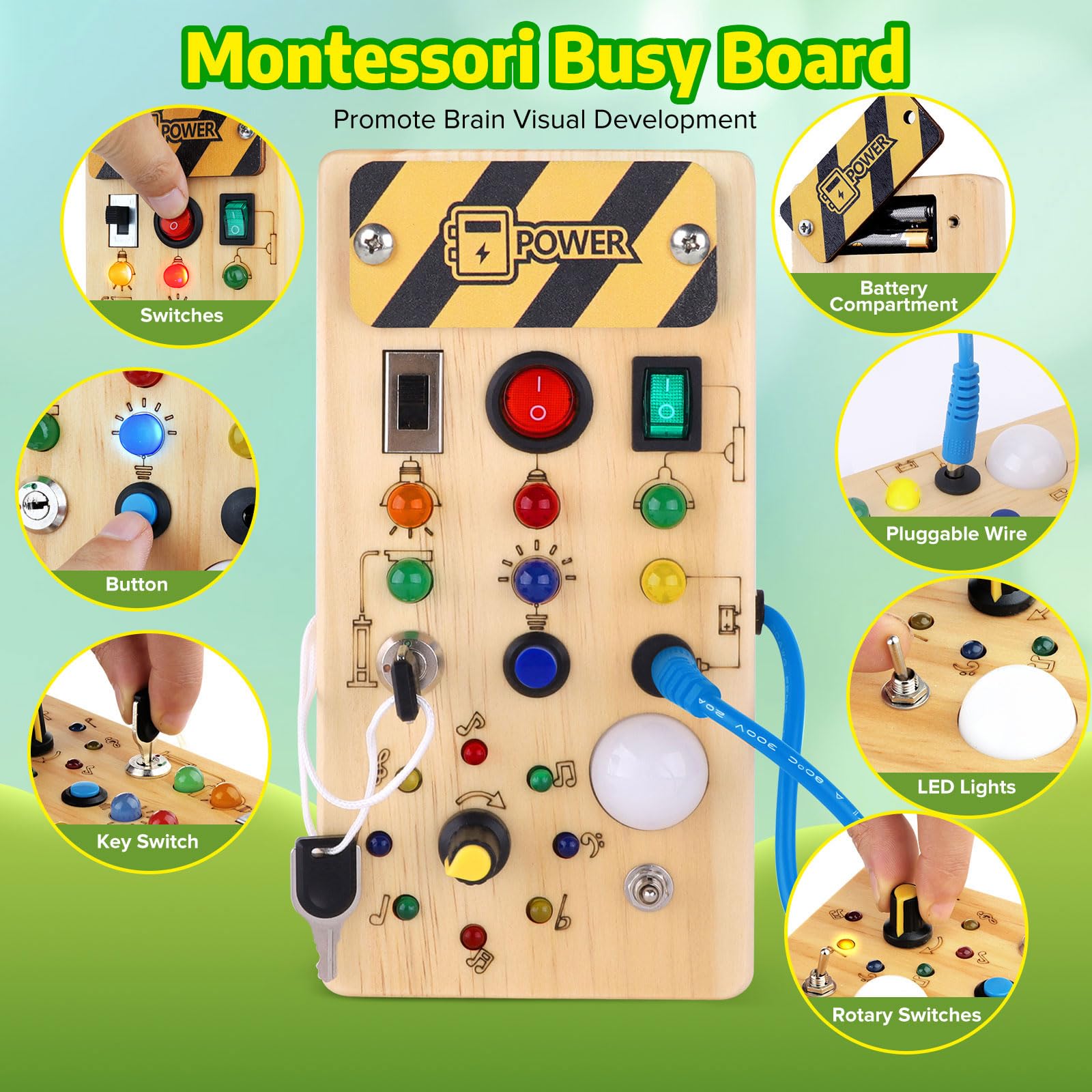 Foto 3 pulgar | Montessori Busy Board Wakeinsa Para Niños De 1 A 3 Años Con Luces - Venta Internacional.