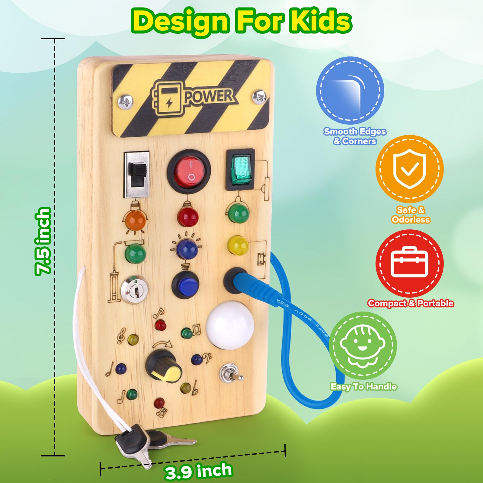 Foto 5 pulgar | Montessori Busy Board Wakeinsa Para Niños De 1 A 3 Años Con Luces - Venta Internacional.