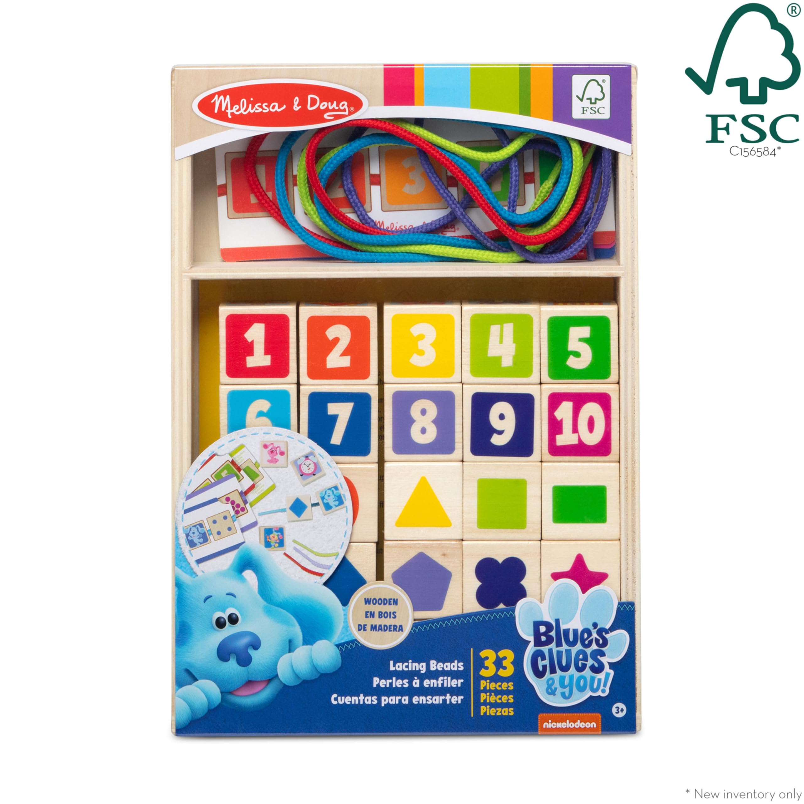 Foto 7 pulgar | Lacing Beads ¡clues & You De Melissa Y Doug Blue! 25 Cuentas Y 4 Cordones - Venta Internacional.