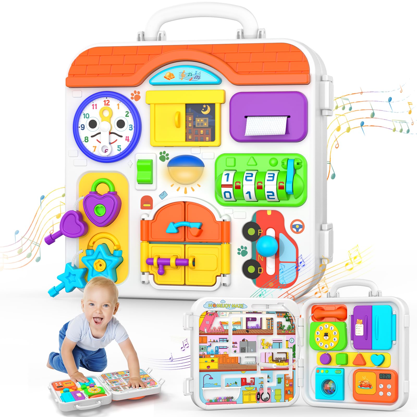 Foto 1 | Juguete Musical Montessori 15 En 1 Busy Board Bqu Para Niños De 1 A 2 Años - Venta Internacional.