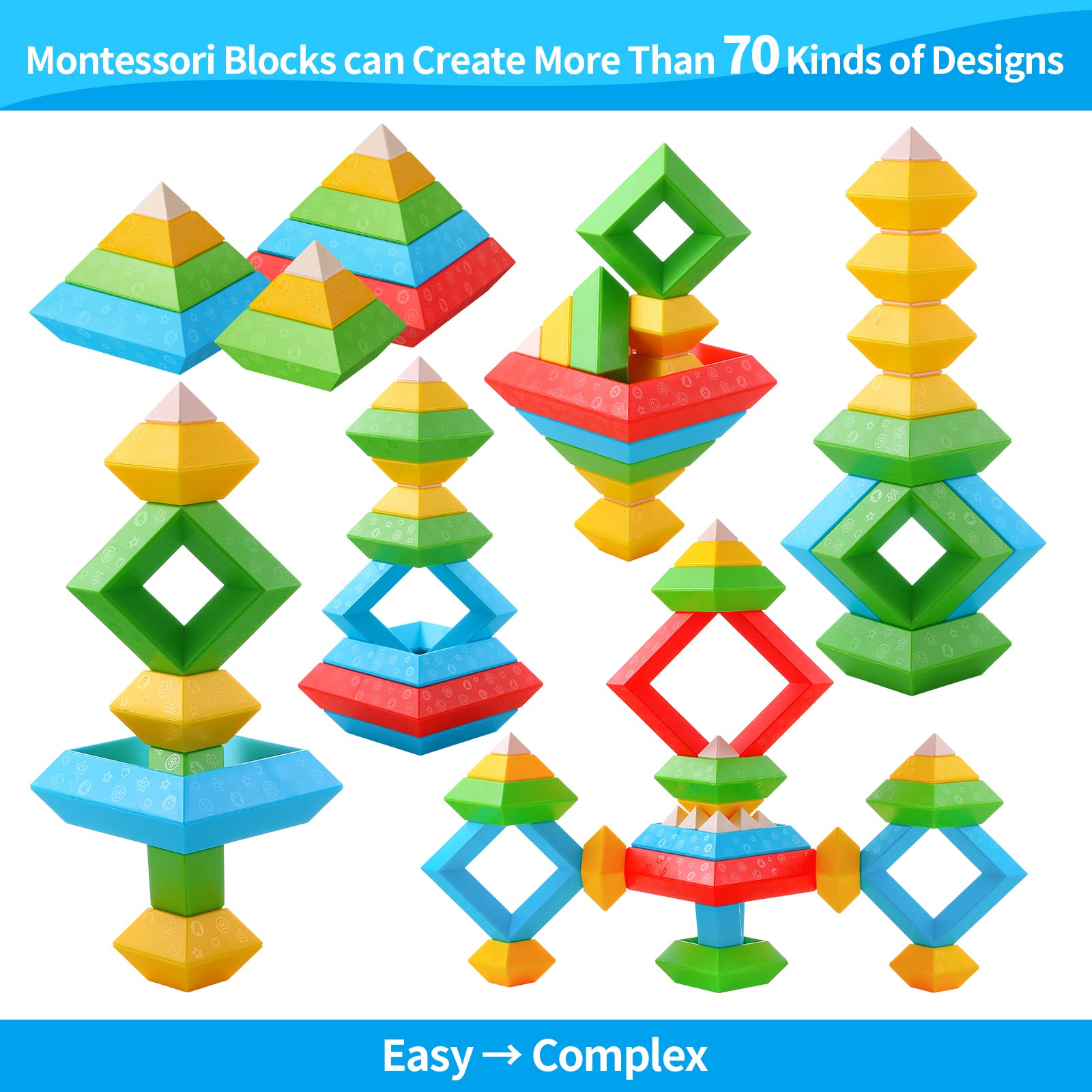 Foto 7 pulgar | Juguetes Montessori De Building Blocks Hieoby, 30 Unidades, Para Niños De 1 A 5 Años - Venta Internacional.