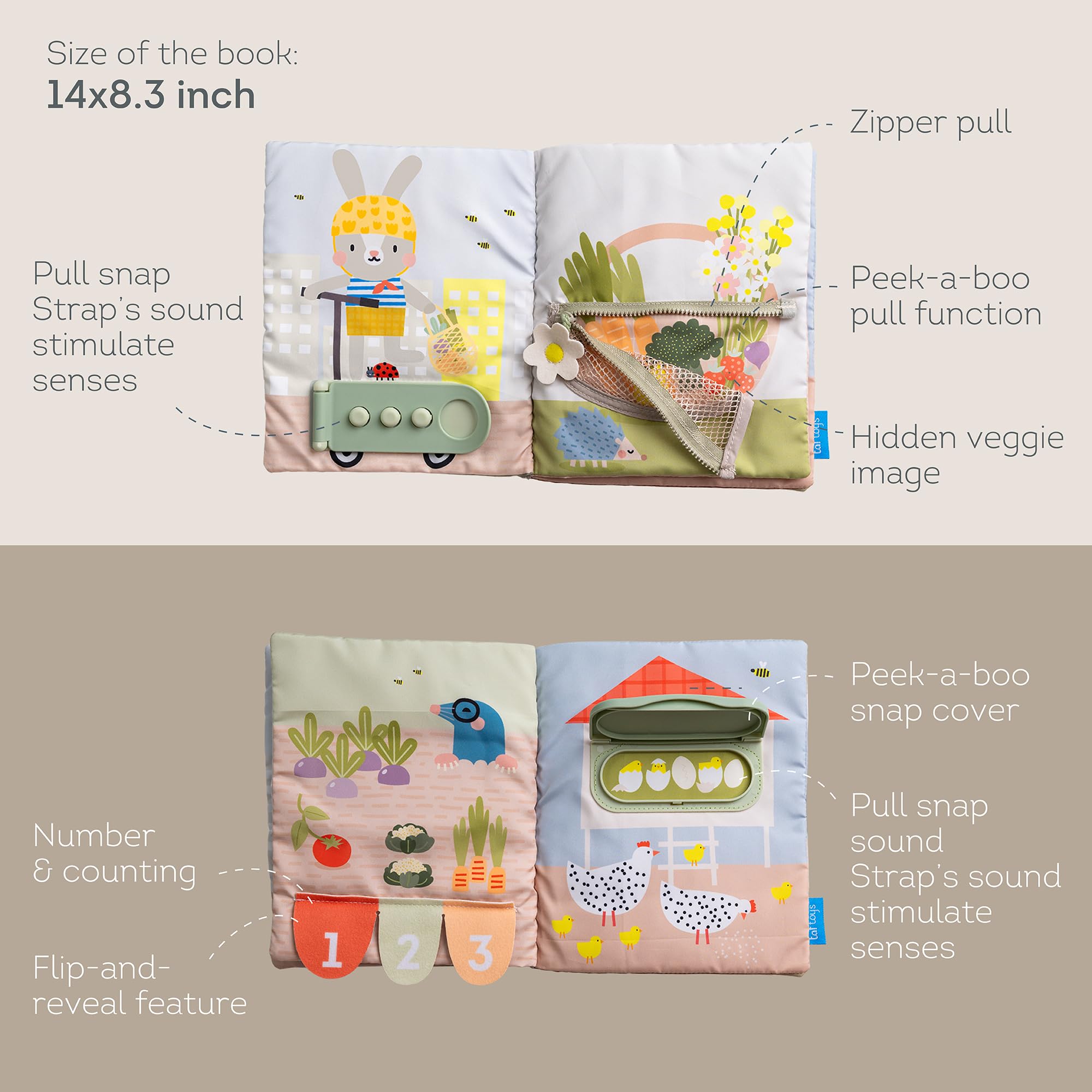 Foto 7 pulgar | Libro De Actividades Taf Toys Montessori Para 1 A 3 Años Con 12 Activ. - Venta Internacional.