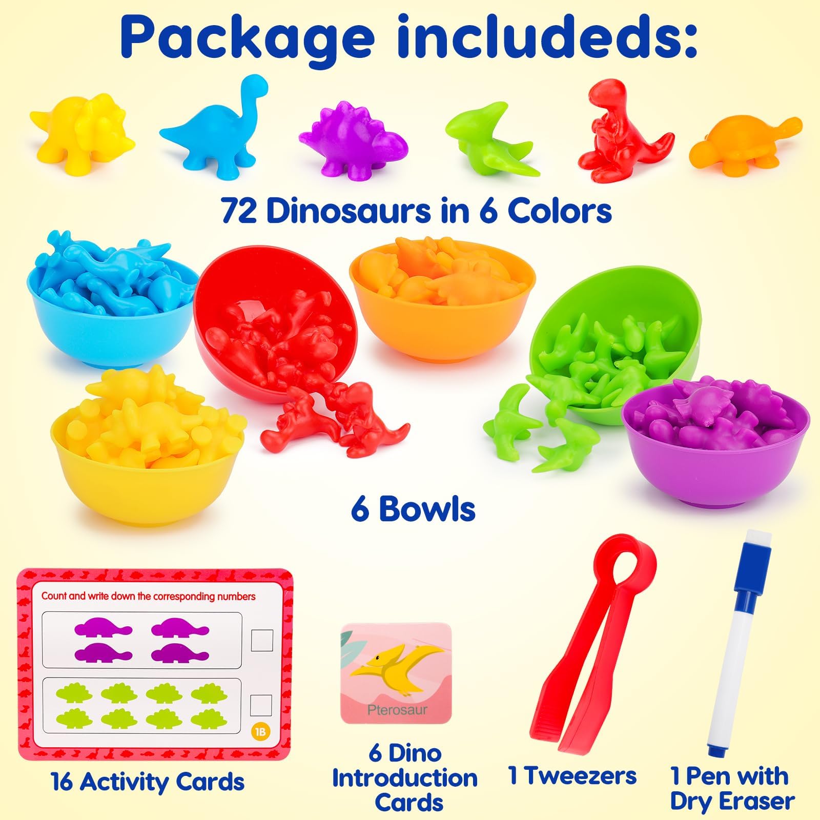 Foto 3 pulgar | Juguetes Montessori De Counting Dinosaurs Tsomtto Para Niños De 2 A 4 Años - Venta Internacional.