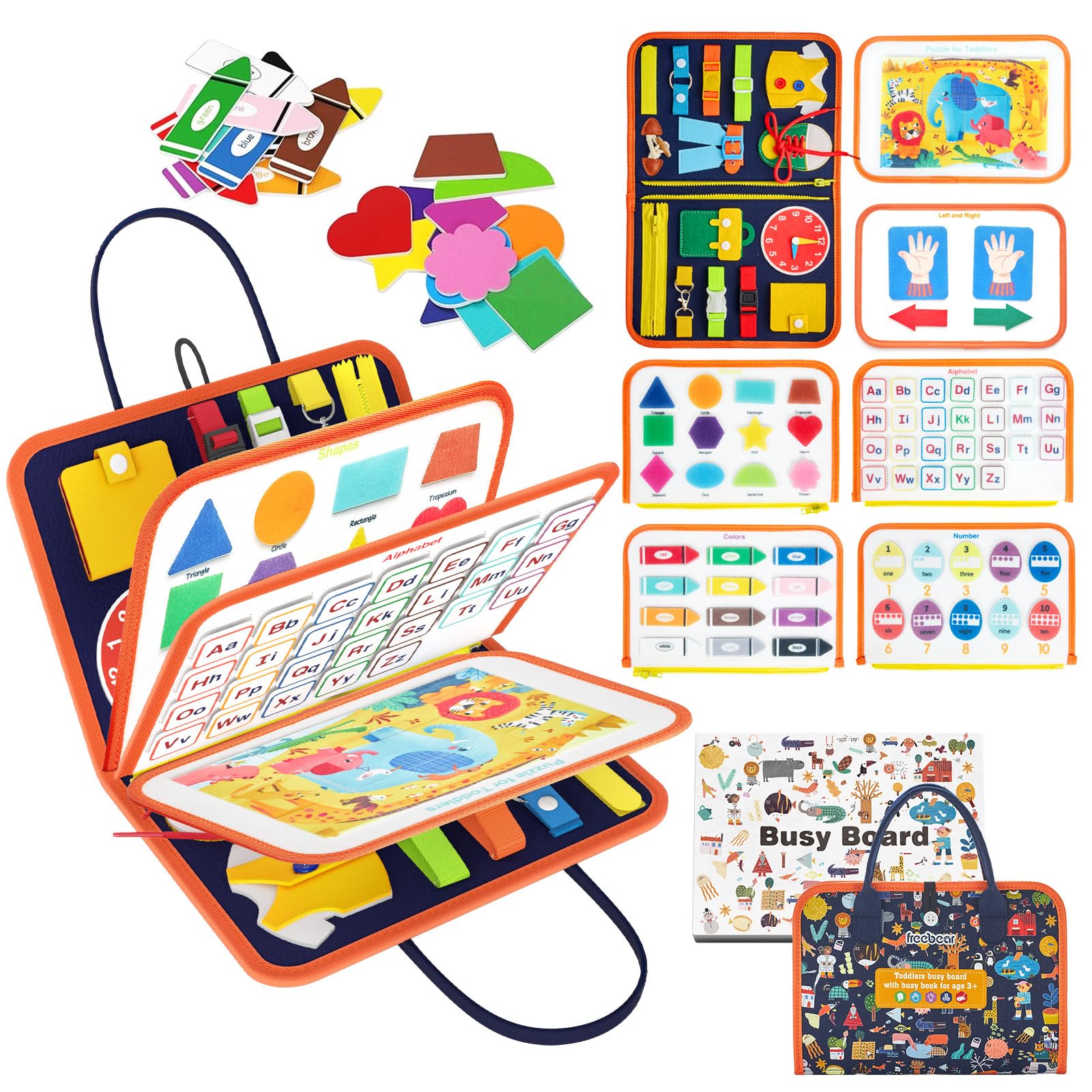 Foto 2 pulgar | Juguete Sensorial De Viaje Busy Board Freebear Para Niños Pequeños De 1 A 4 Años - Venta Internacional.