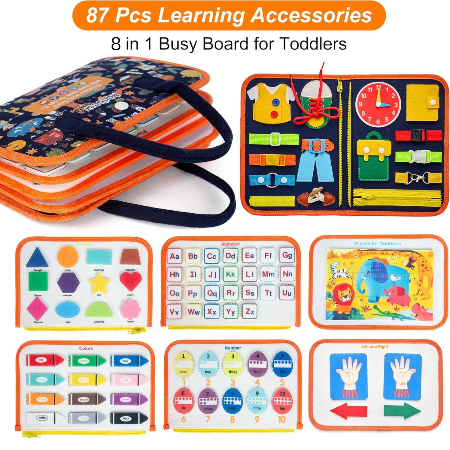 Foto 3 pulgar | Juguete Sensorial De Viaje Busy Board Freebear Para Niños Pequeños De 1 A 4 Años - Venta Internacional.