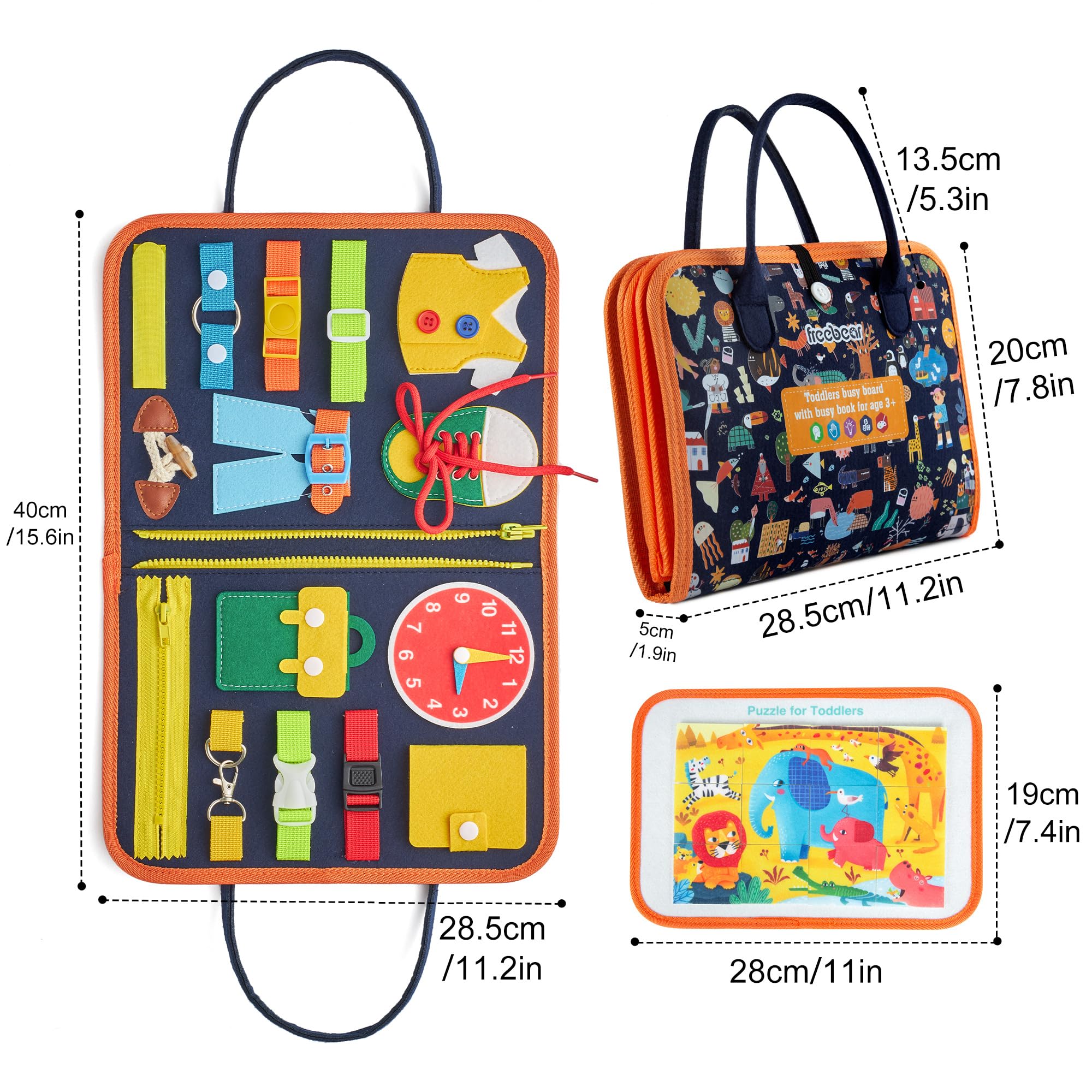 Foto 4 | Juguete Sensorial De Viaje Busy Board Freebear Para Niños Pequeños De 1 A 4 Años - Venta Internacional.
