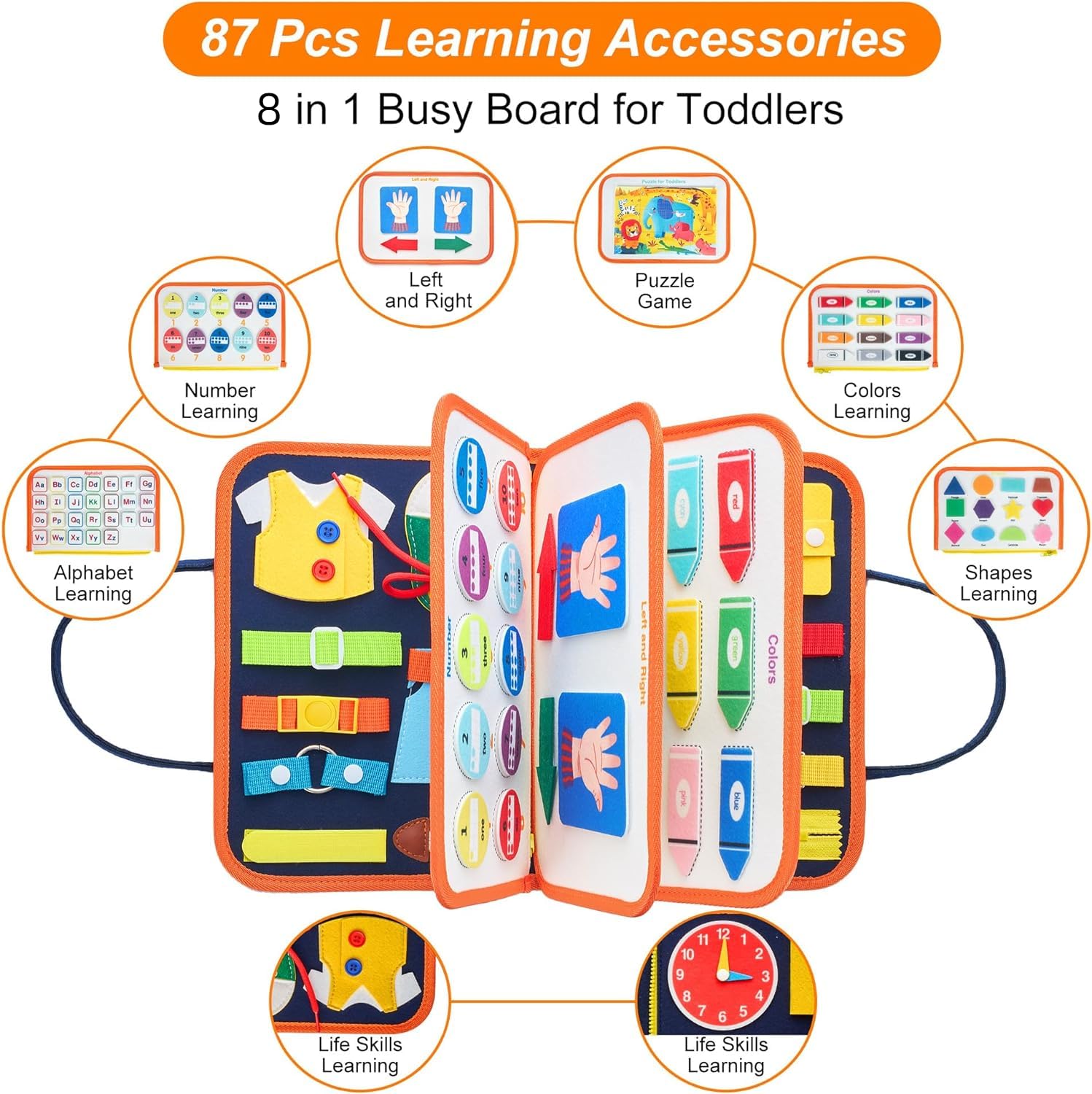 Foto 6 pulgar | Juguete Sensorial De Viaje Busy Board Freebear Para Niños Pequeños De 1 A 4 Años - Venta Internacional.