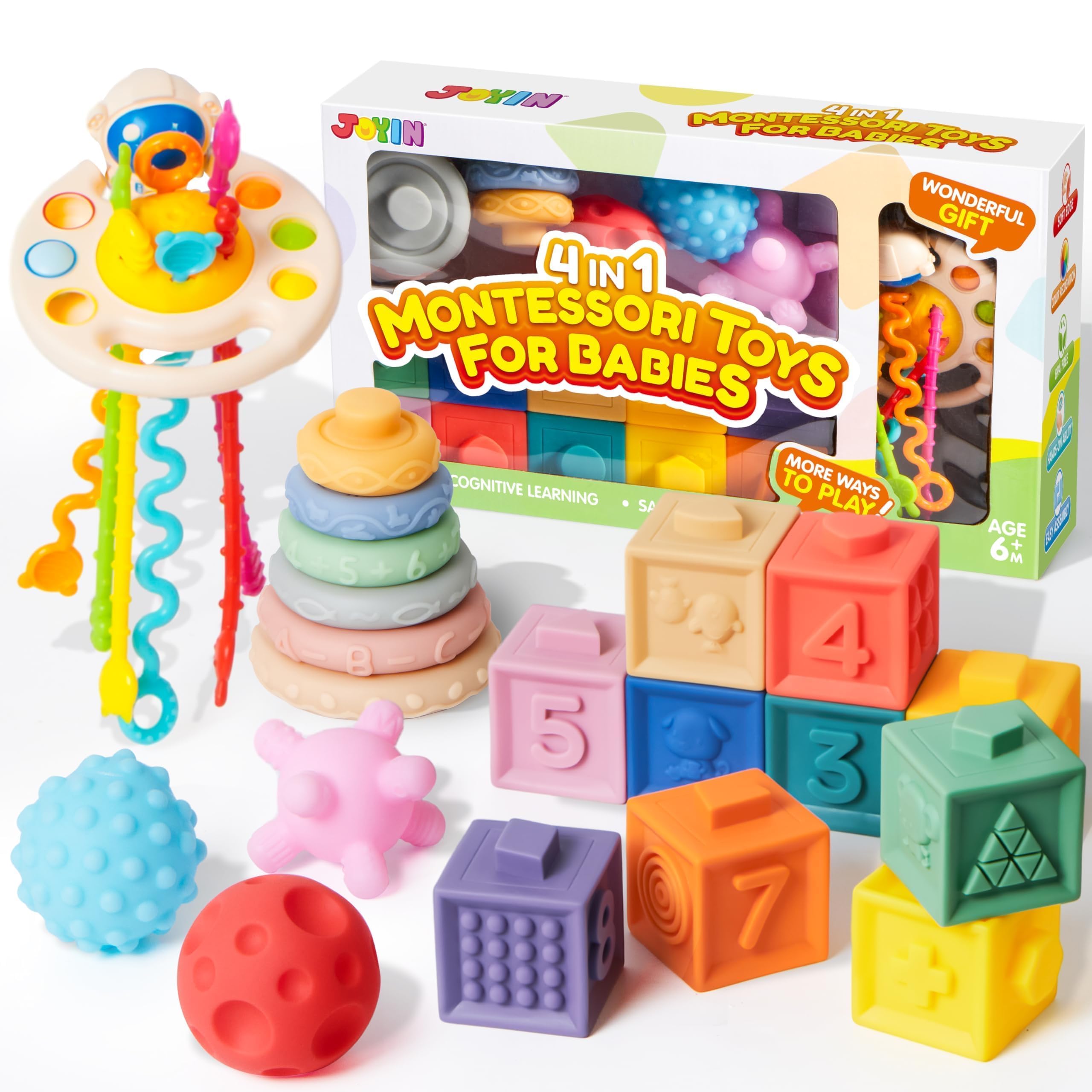 Foto 2 pulgar | Juego De Juguetes Para Bebés Joyin Montessori 0-3-6-12 Meses Con Anillos Apilables - Venta Internacional.