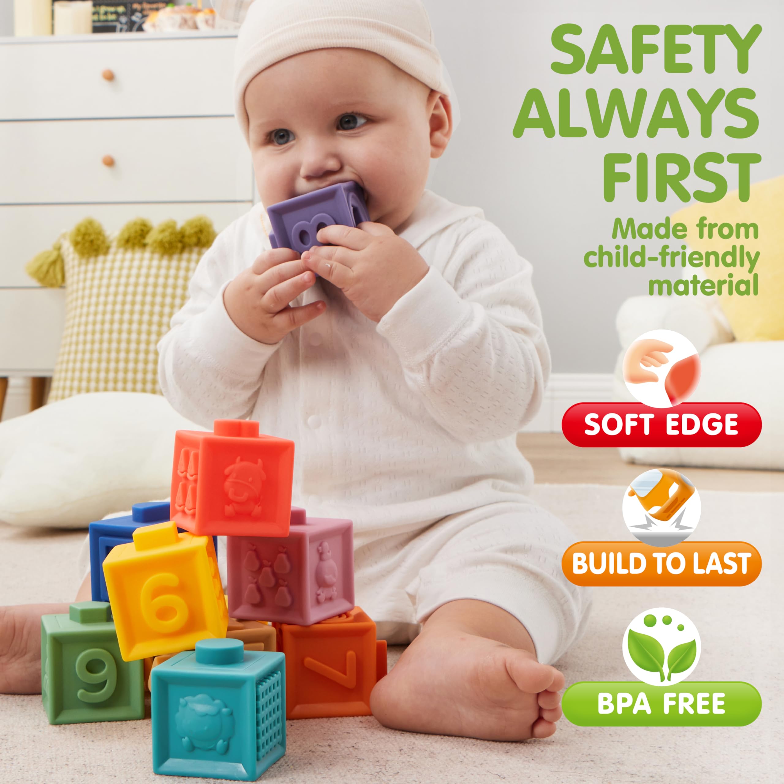 Foto 6 pulgar | Juego De Juguetes Para Bebés Joyin Montessori 0-3-6-12 Meses Con Anillos Apilables - Venta Internacional.