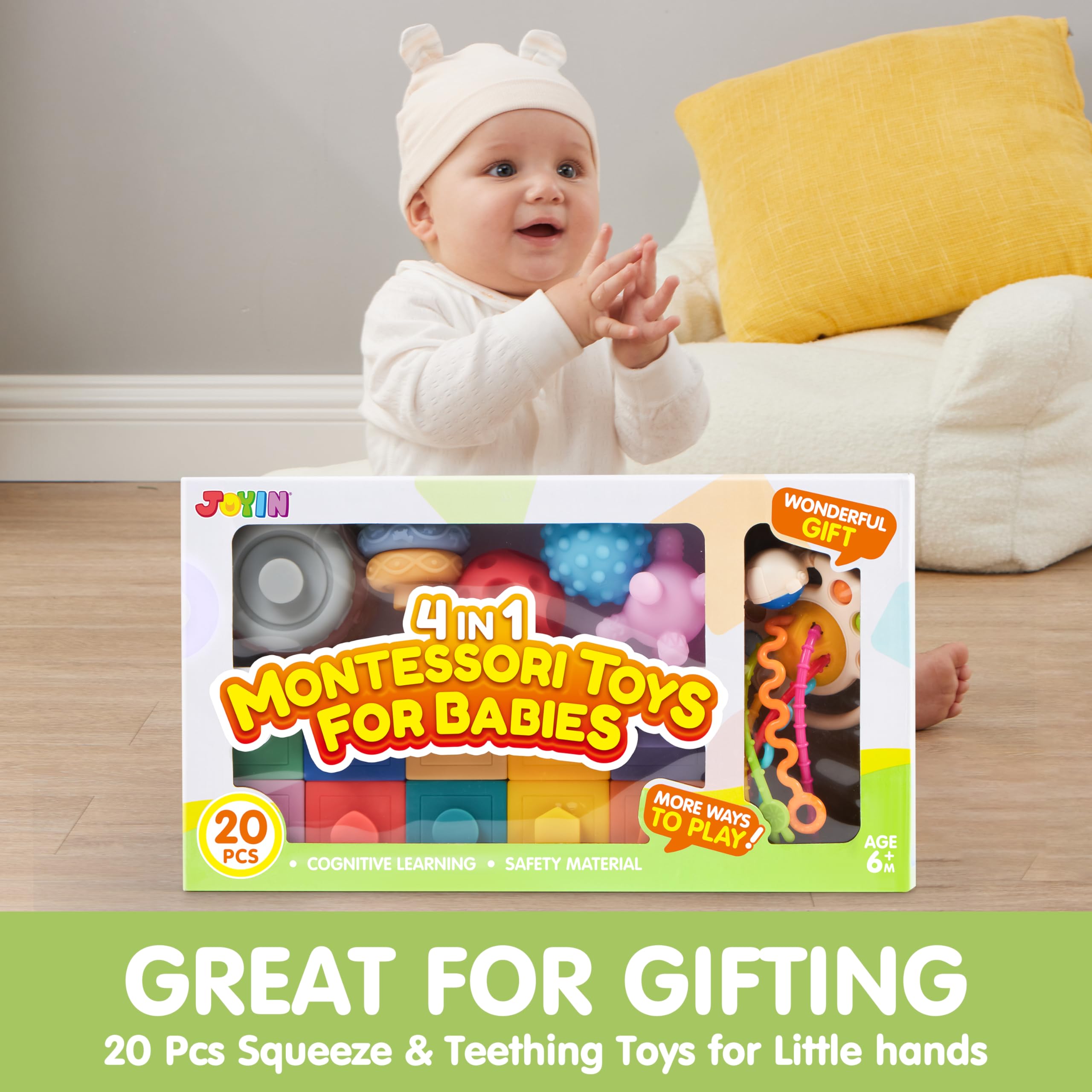Foto 7 | Juego De Juguetes Para Bebés Joyin Montessori 0-3-6-12 Meses Con Anillos Apilables - Venta Internacional.