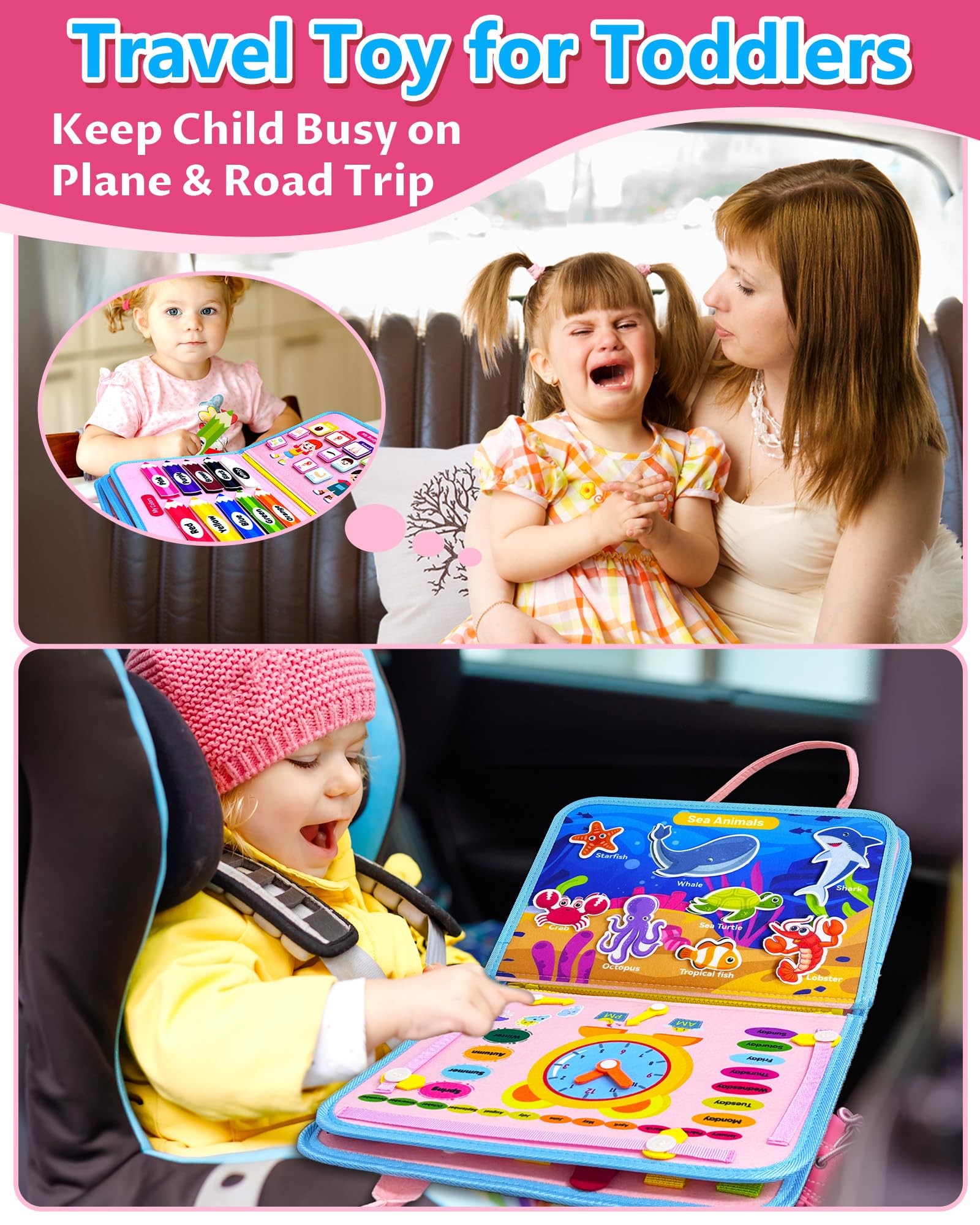 Foto 3 pulgar | Juguetes Montessori Exorany De Busy Board Para Niñas De 1 A 4 Años - Venta Internacional.