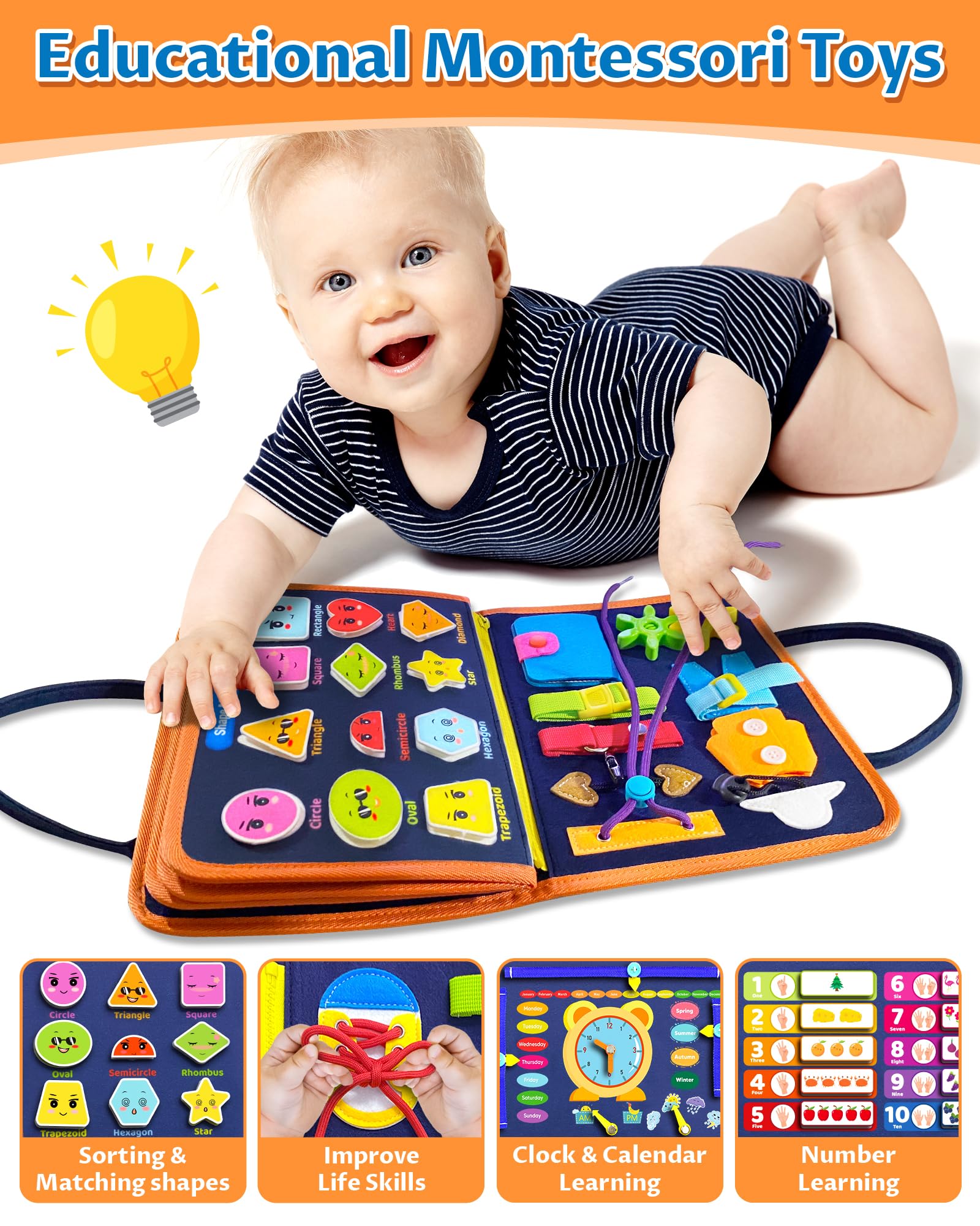 Foto 5 pulgar | Exorany De Busy Board Para Niños Pequeños De 1 A 4 Años, Educación Sensorial - Venta Internacional.