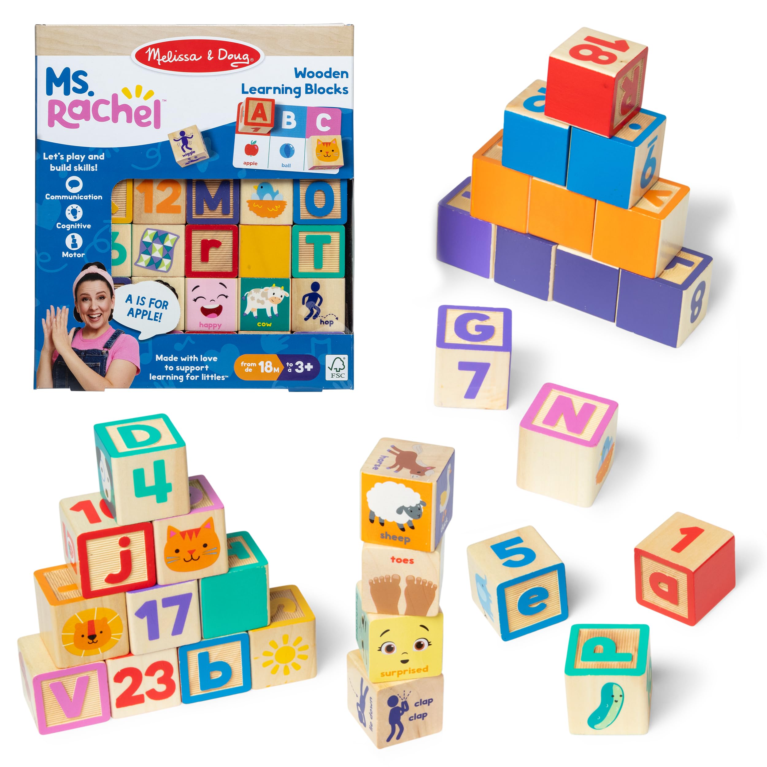 Foto 2 pulgar | Bloques De Madera Para Aprender A Partir De 18 Millones De Letras Melissa & Doug - Venta Internacional.