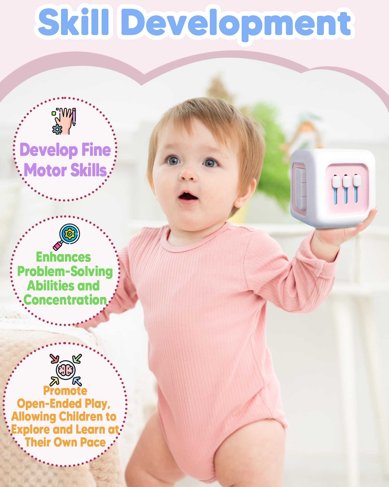 Foto 6 pulgar | Montessori Toys Zartores Busy Cube Para Niña De 1 Año+1 Año - Venta Internacional.