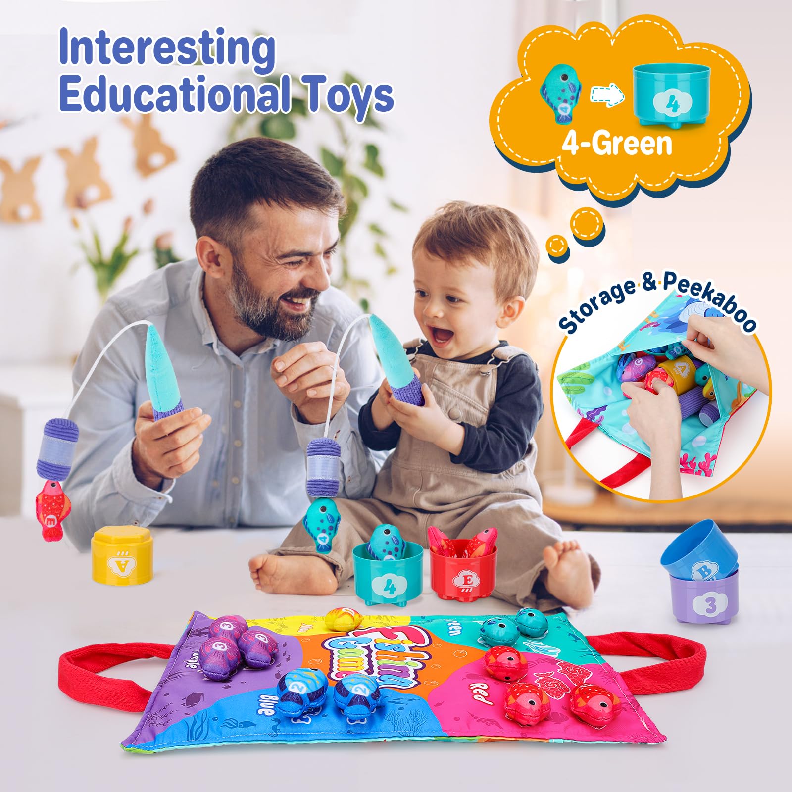 Foto 4 pulgar | Juego De Pesca Montessori Pebira Para Niños De 1 A 3 Años Con 23 Unidades - Venta Internacional.