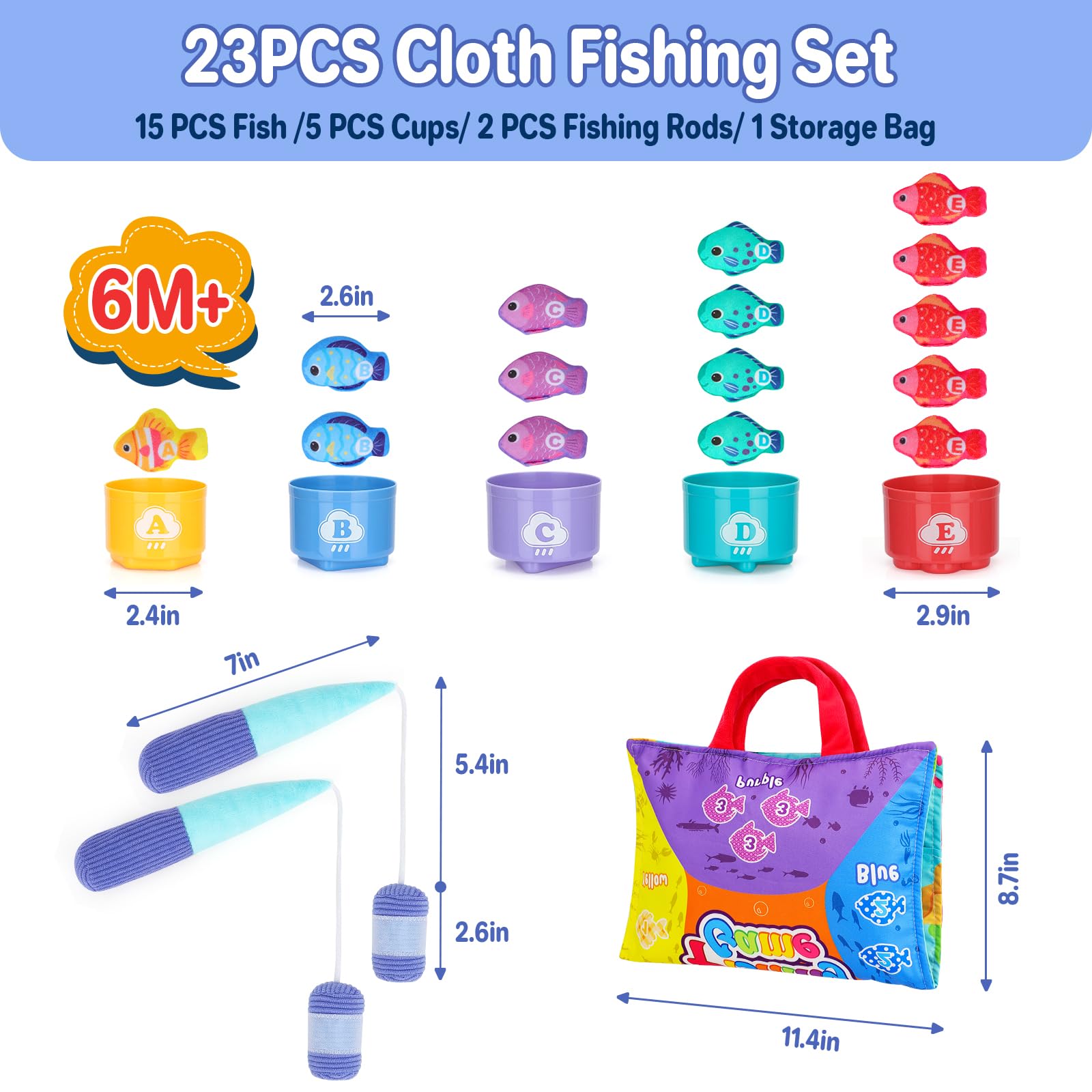 Foto 8 pulgar | Juego De Pesca Montessori Pebira Para Niños De 1 A 3 Años Con 23 Unidades - Venta Internacional.