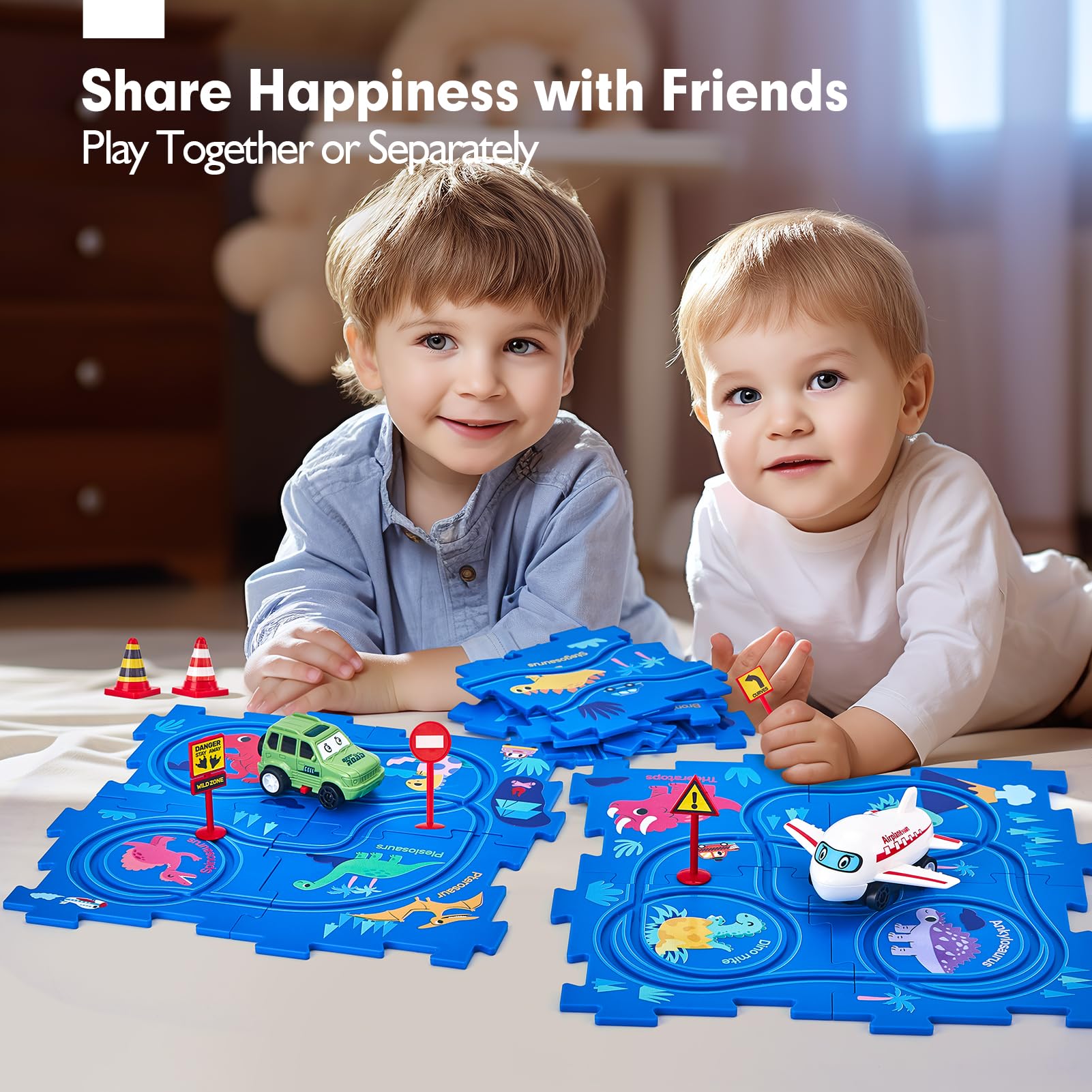 Foto 4 | Set de Pista de Coche Puzzle Racer Hahaland Forma De Dinosaurio - Venta Internacional