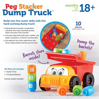 Foto 6 | Camión Volquete Tony The Peg Stacker De Toy Learning Resources, Más De 18 Meses - Venta Internacional.
