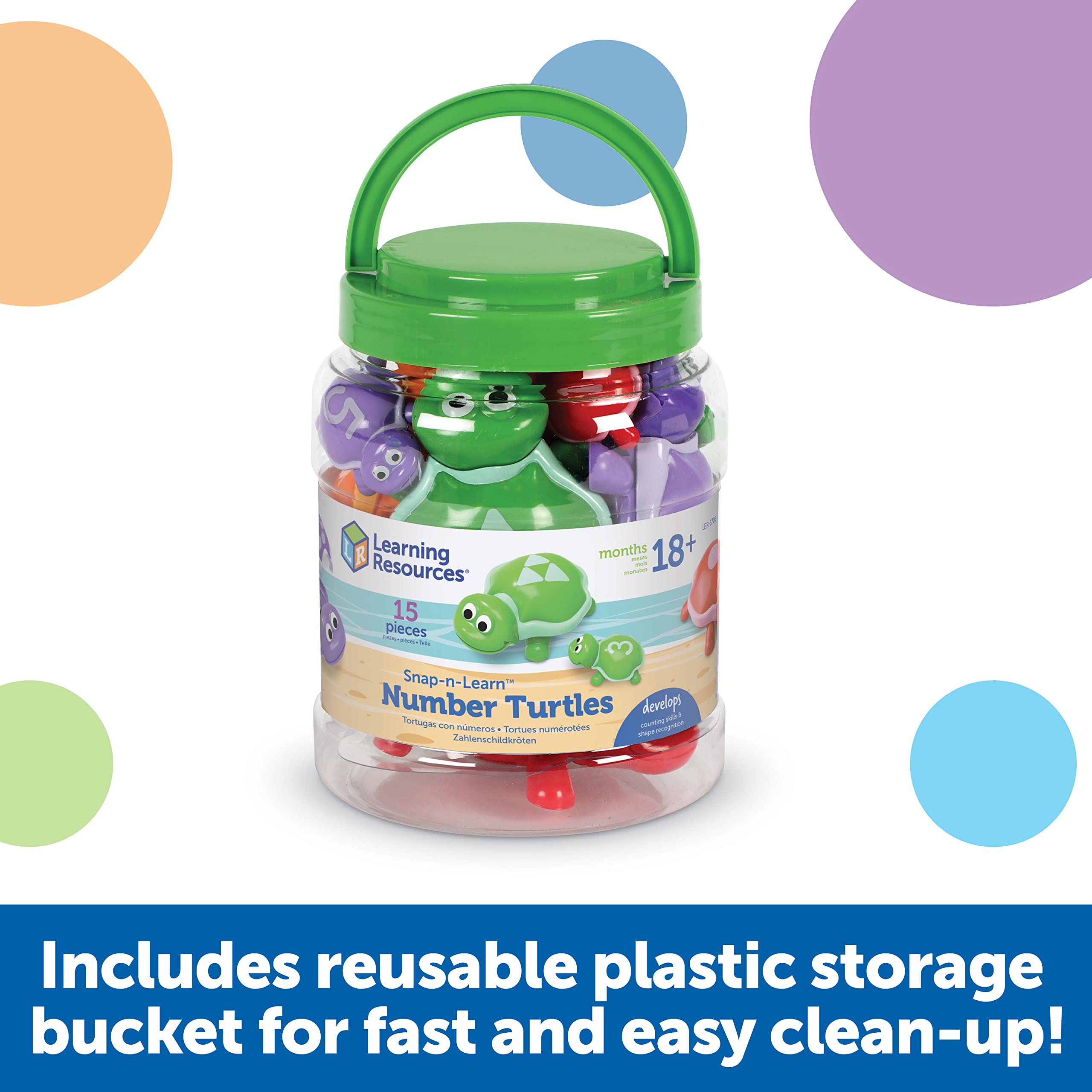 Foto 5 pulgar | Juego De 15 Piezas Con Números De Tortugas De Toy Learning Resources Para Mayores De 18 Meses - Venta Internacional.