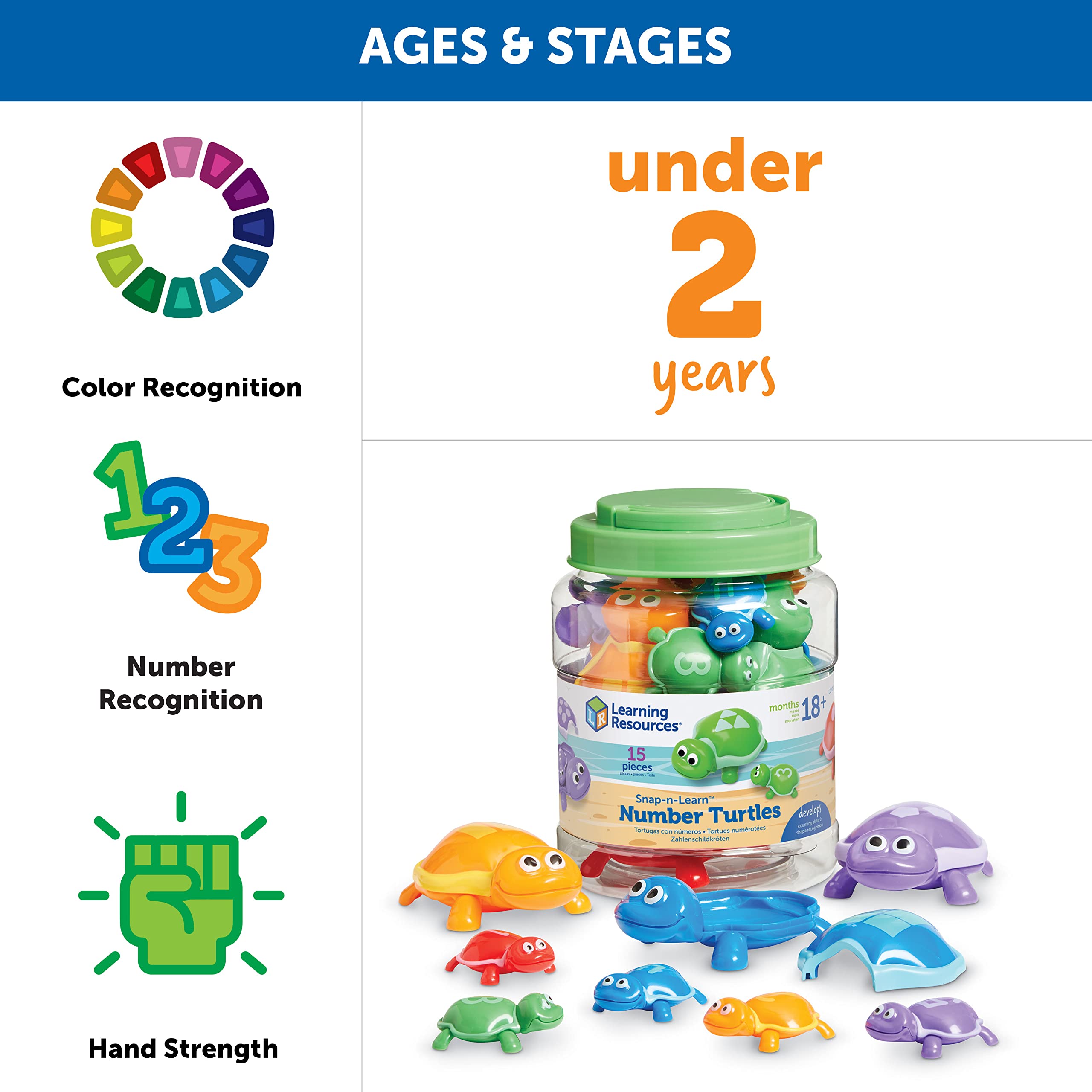Foto 6 pulgar | Juego De 15 Piezas Con Números De Tortugas De Toy Learning Resources Para Mayores De 18 Meses - Venta Internacional.