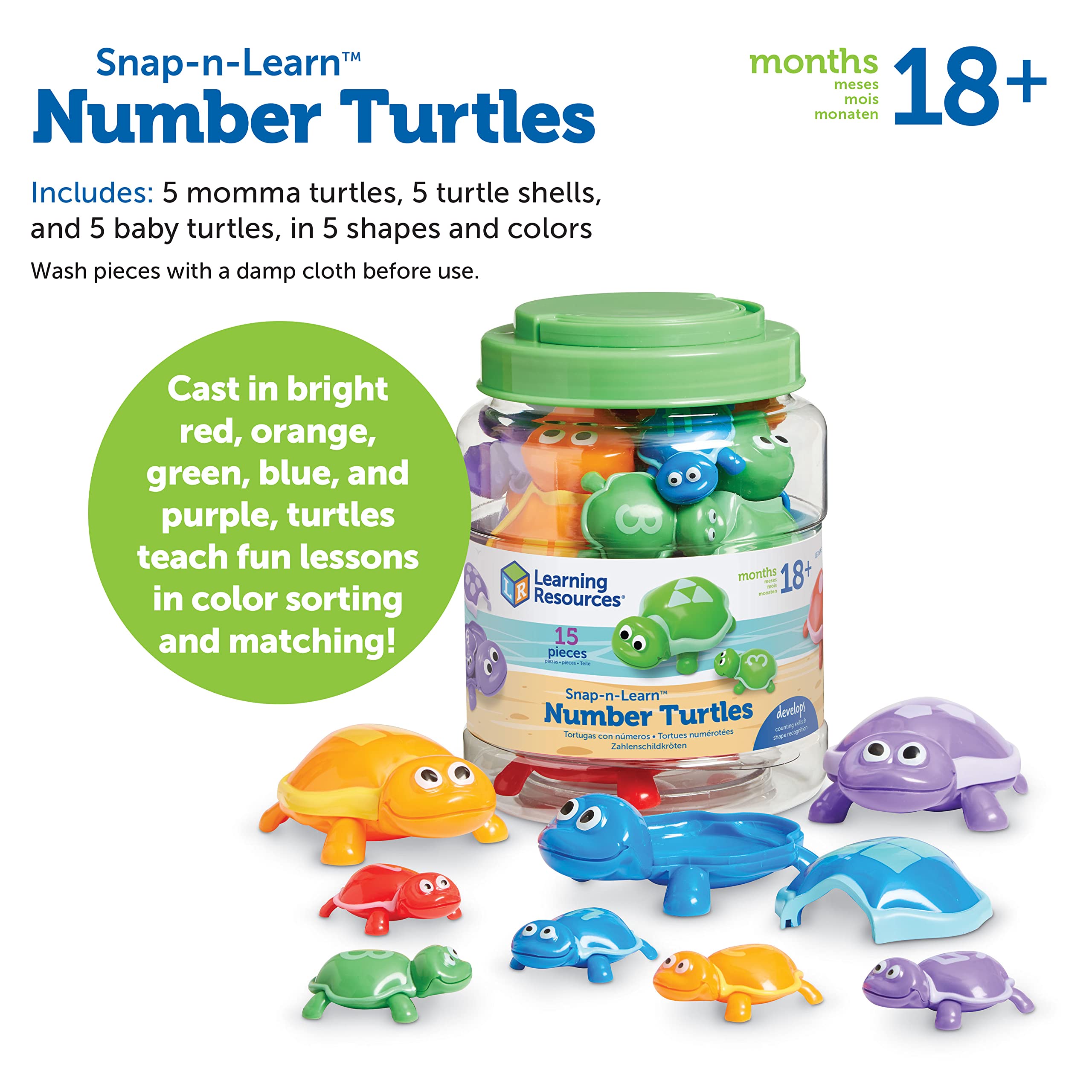 Foto 7 pulgar | Juego De 15 Piezas Con Números De Tortugas De Toy Learning Resources Para Mayores De 18 Meses - Venta Internacional.