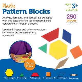 Foto 7 | Juego De Bloques Con Patrones De Plástico Learning Resources, 250 Unidades - Venta Internacional.