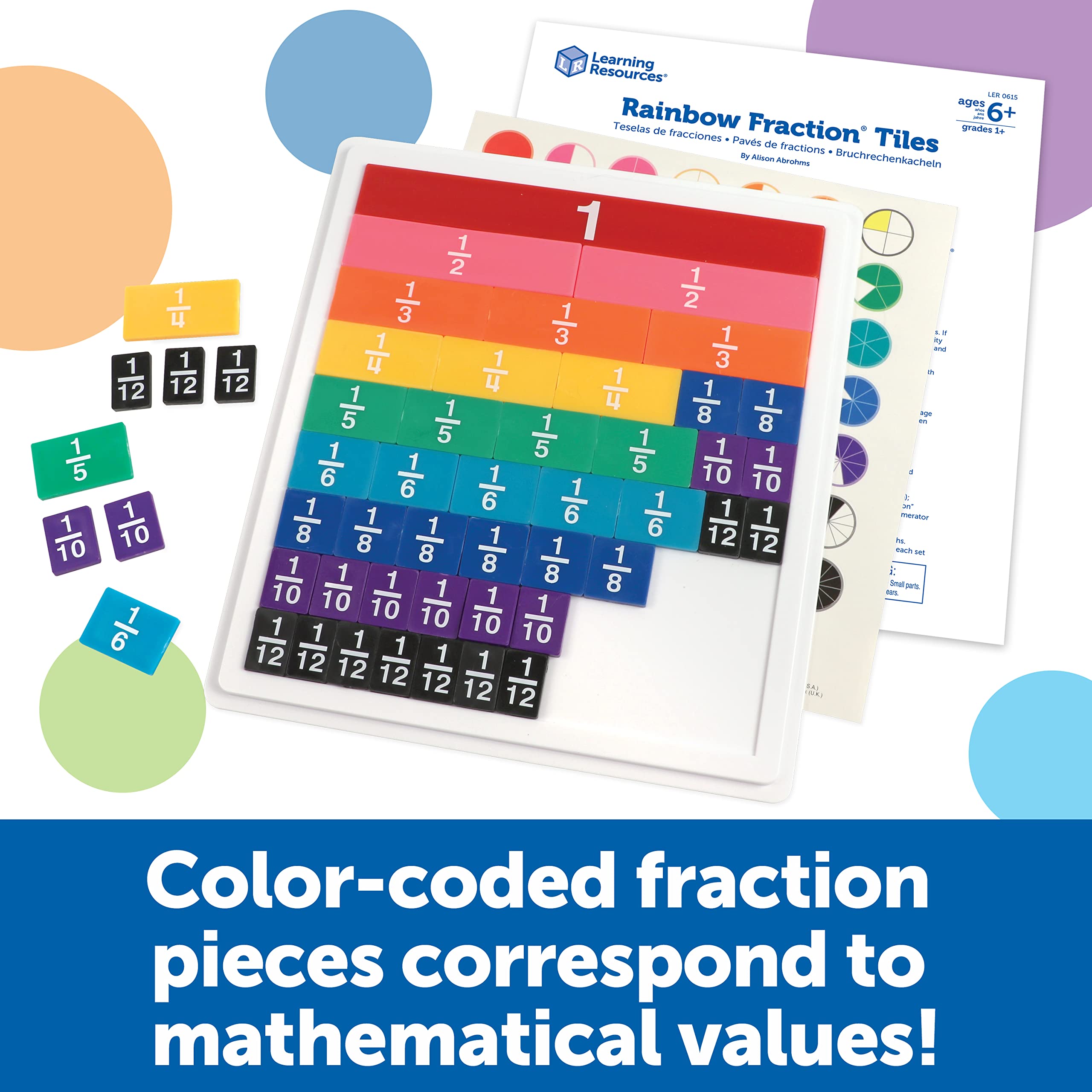Foto 4 pulgar | Baldosas Toy Learning Resources Con Fracciones De Arcoíris, 54 Piezas, 6 - Venta Internacional.