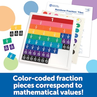 Foto 3 | Baldosas Toy Learning Resources Con Fracciones De Arcoíris, 54 Piezas, 6 - Venta Internacional.