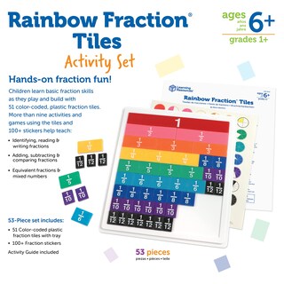 Foto 6 | Baldosas Toy Learning Resources Con Fracciones De Arcoíris, 54 Piezas, 6 - Venta Internacional.