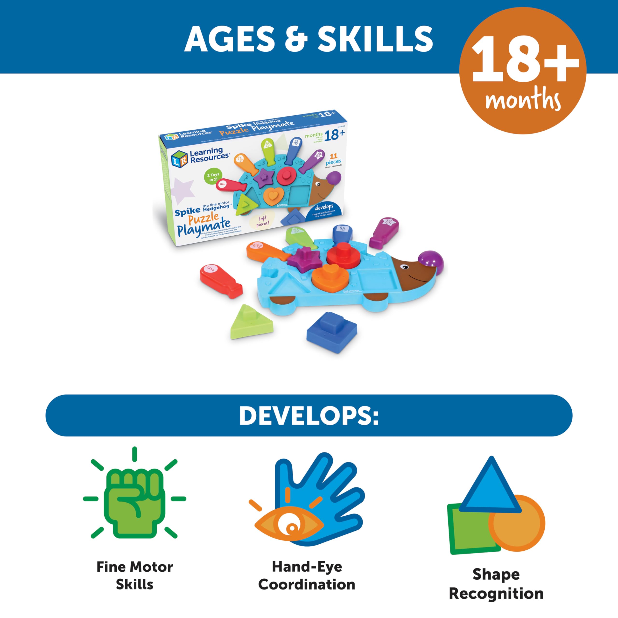 Foto 6 | Puzzle Playmate Learning Resources Spike Hedgehog, 11 Piezas, 18 M O Más - Venta Internacional.