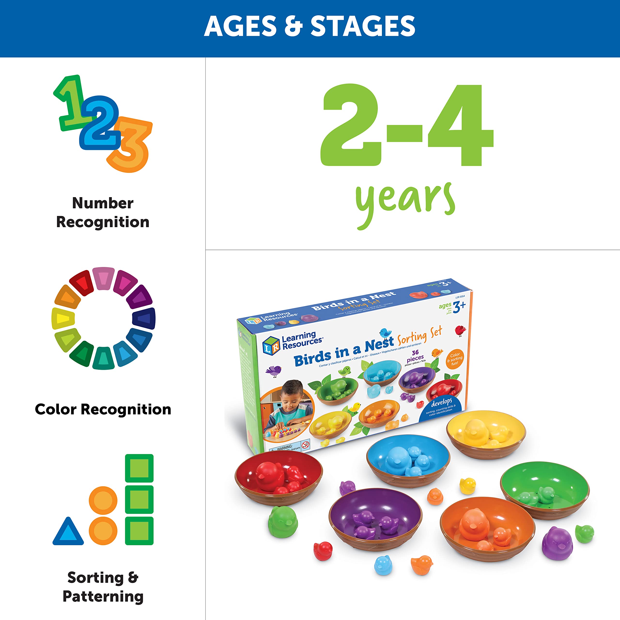Foto 5 | Set De Clasificación Learning Resources Birds In A Nest, 36 Piezas - Venta Internacional.