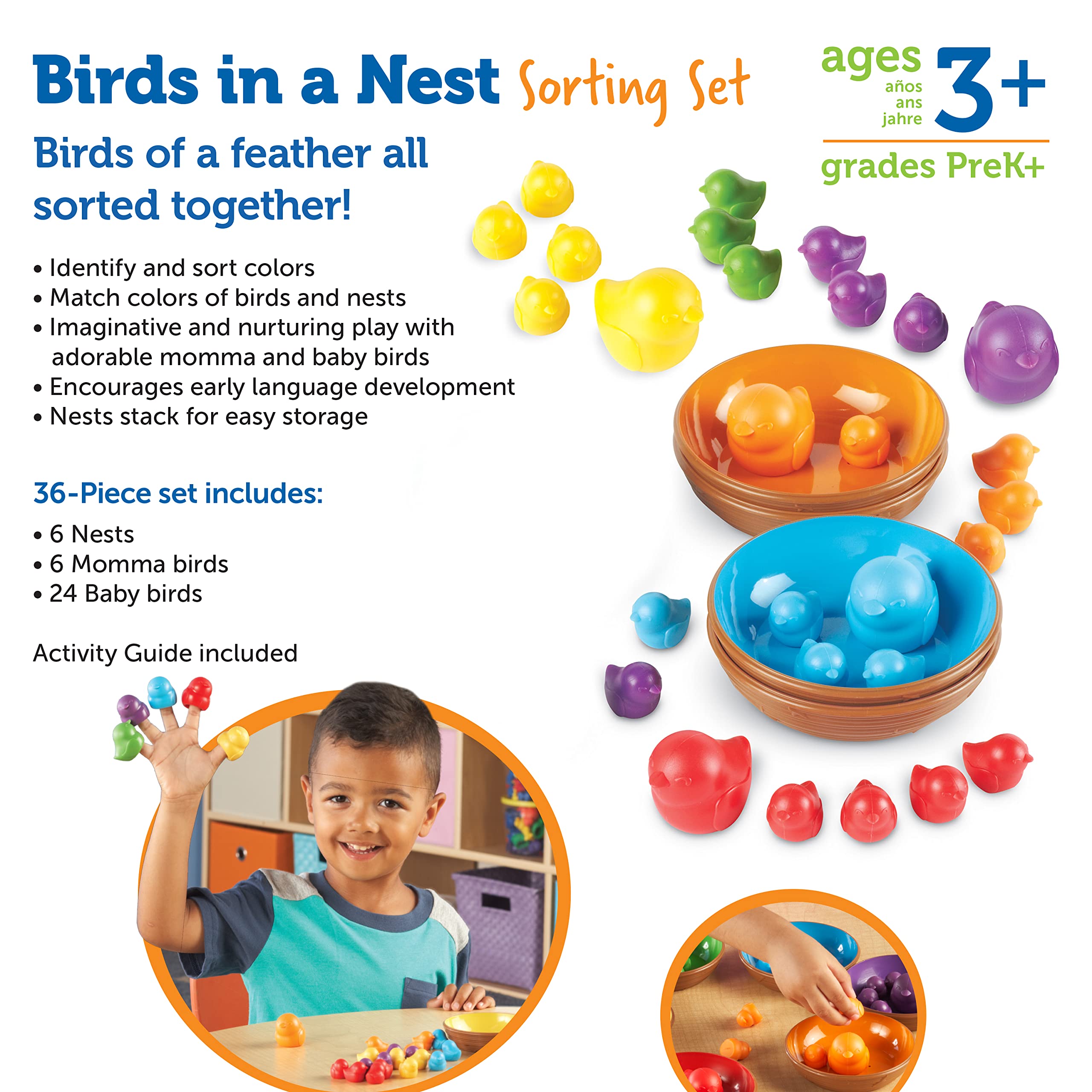 Foto 7 pulgar | Set De Clasificación Learning Resources Birds In A Nest, 36 Piezas - Venta Internacional.