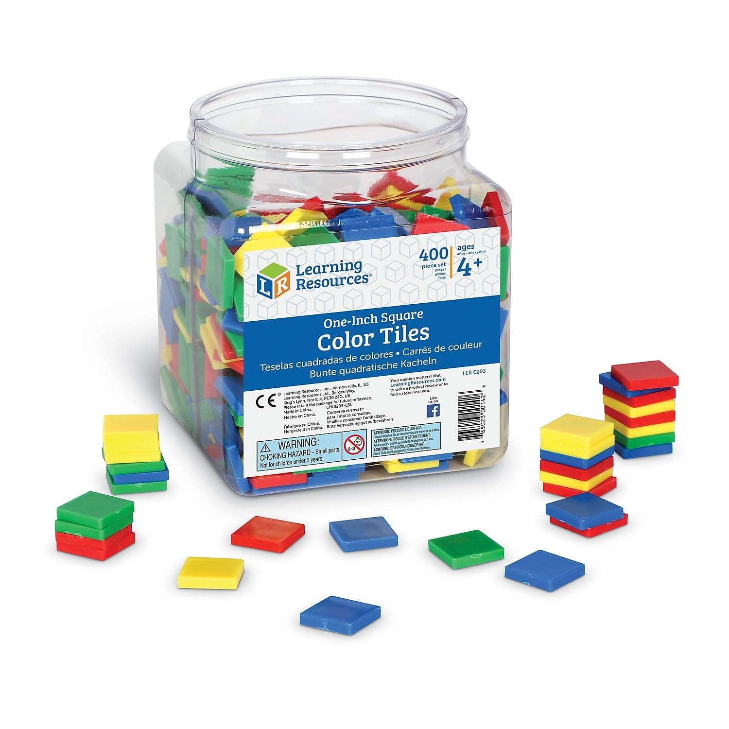 Foto 5 pulgar | Juego De Azulejos Cuadrados De Colores Toy Learning Resources De 400 Unidades, Más De 3 - Venta Internacional.