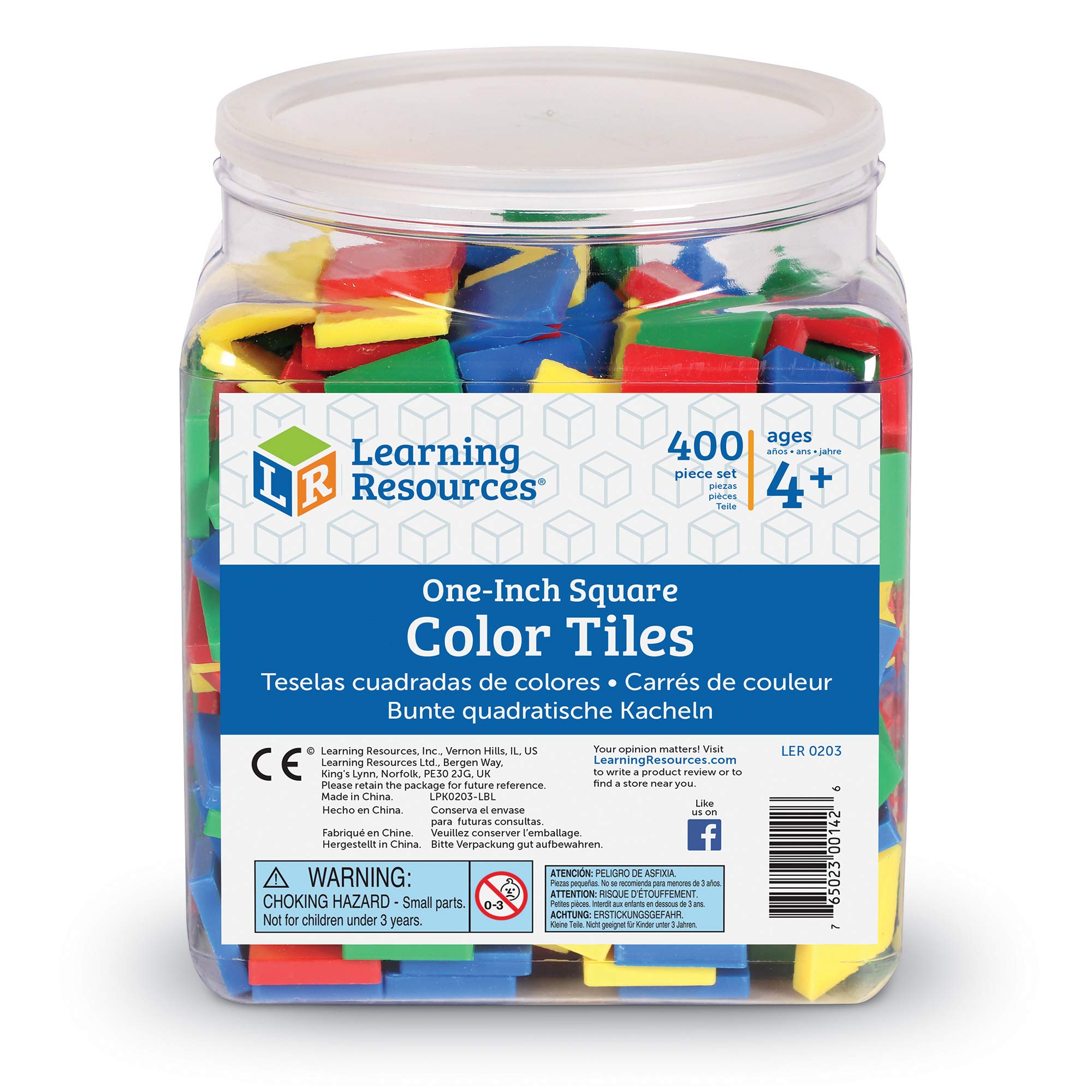 Foto 6 | Juego De Azulejos Cuadrados De Colores Toy Learning Resources De 400 Unidades, Más De 3 - Venta Internacional.