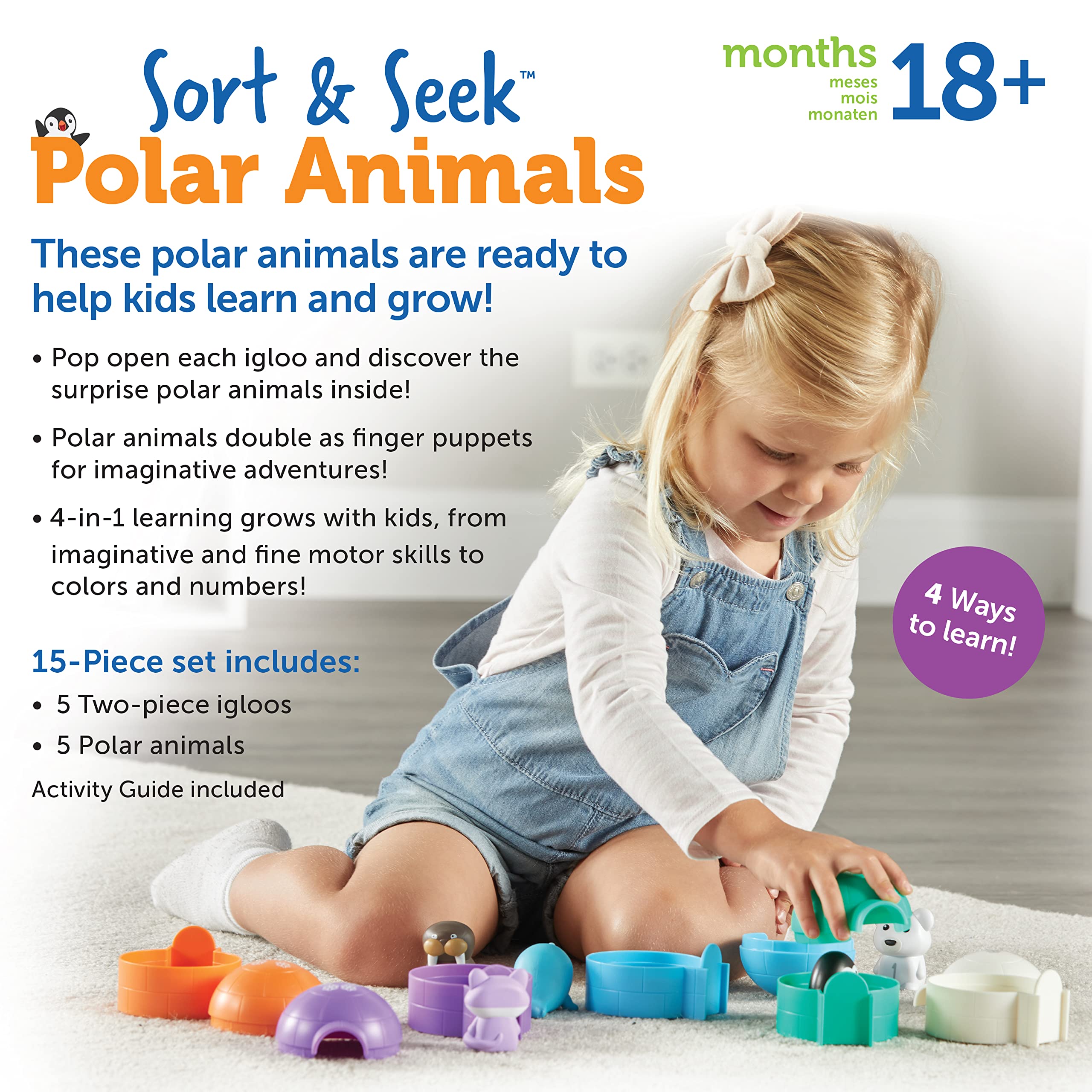 Foto 6 pulgar | Set De Juguetes Learning Resources Sort & Seek Polar Animals 18m+ - Venta Internacional.