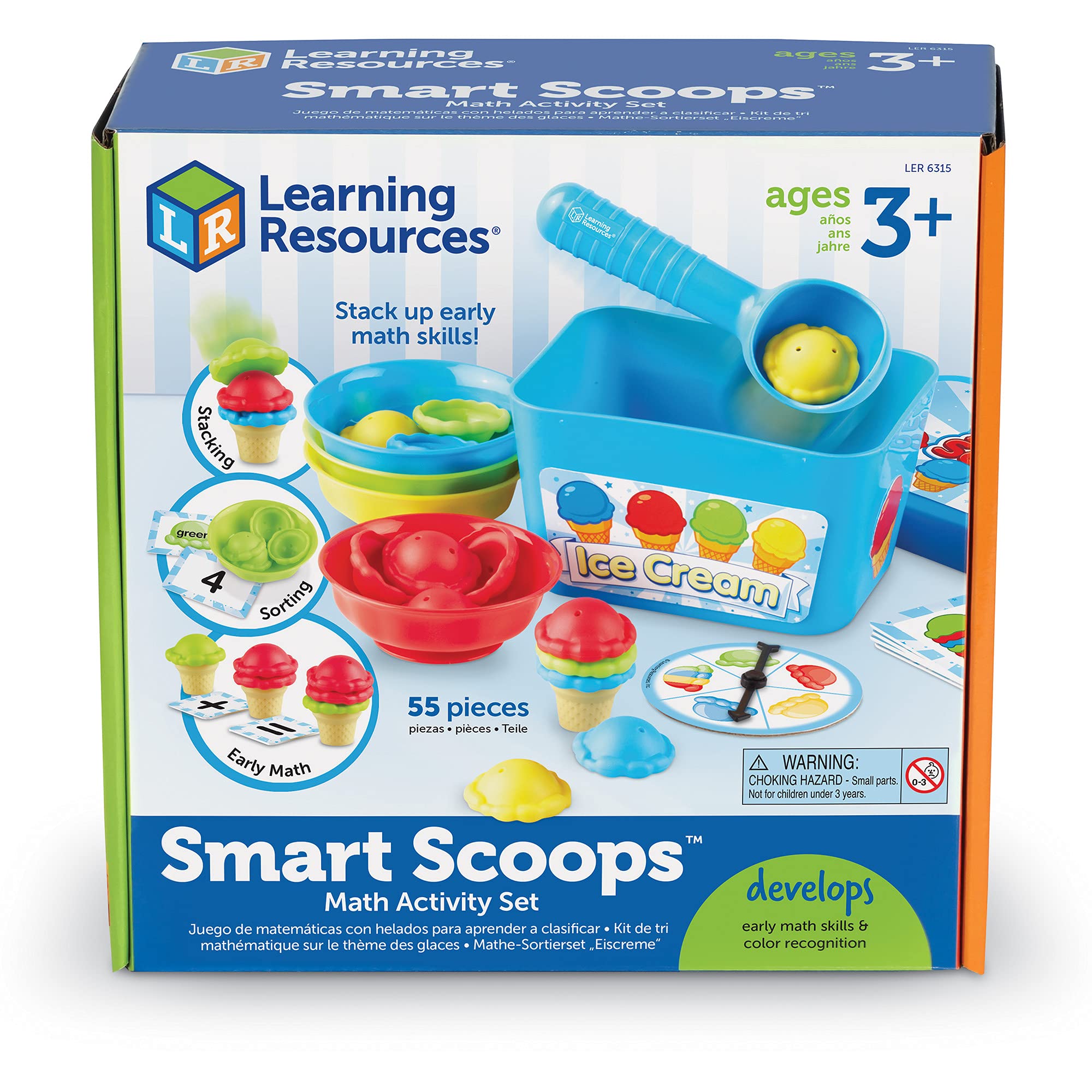 Juego De Actividades Matemáticas Smart Scoops De Toy Learning Resources, 55 Piezas - Venta Internacional.