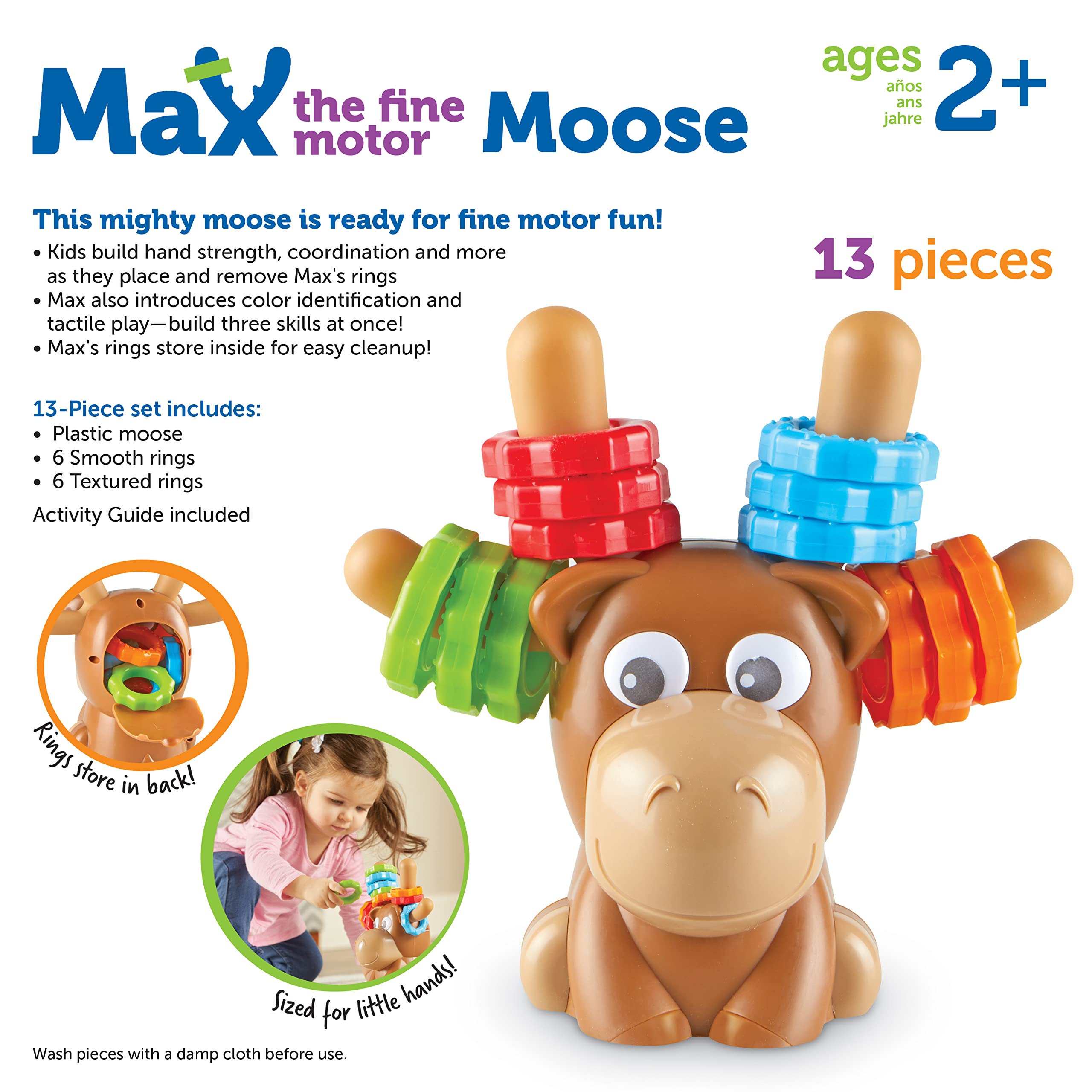 Foto 7 pulgar | Toy Learning Resources Max The Fine Motor Moose, 13 Piezas Y 2 - Venta Internacional.