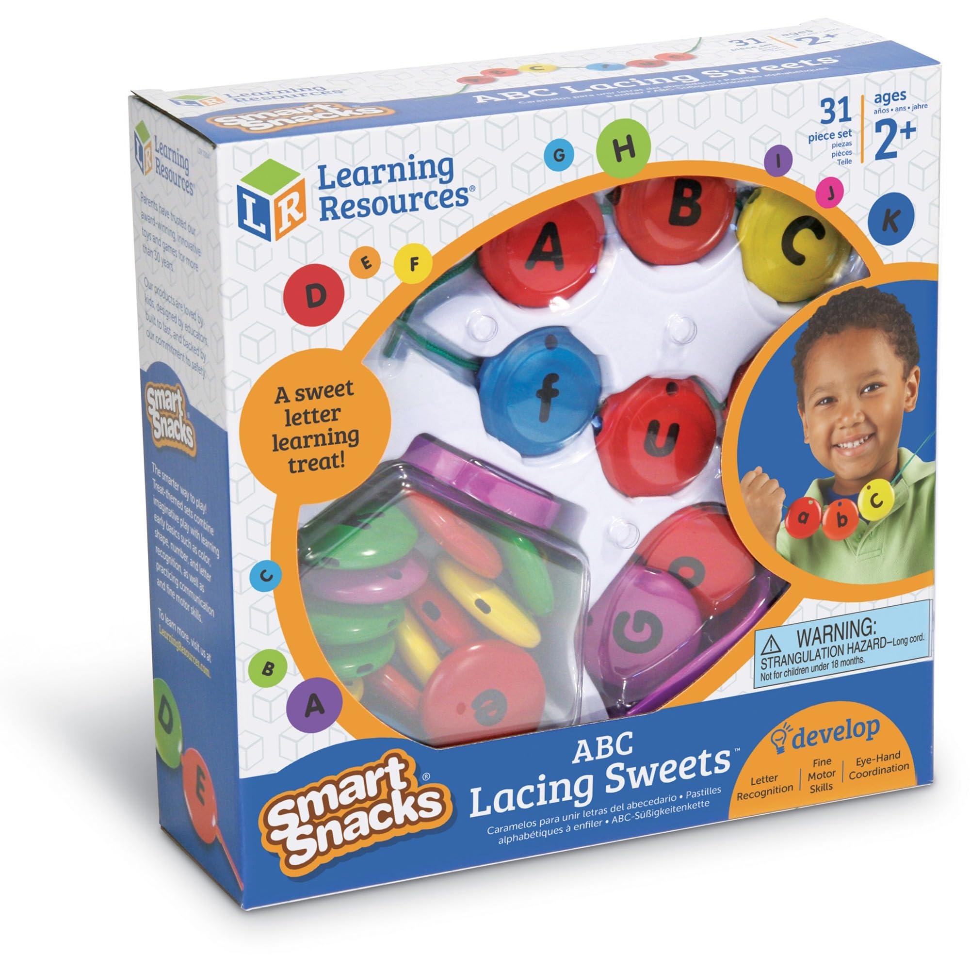 Foto 5 pulgar | Juguetes De Motricidad Fina Learning Resources Smart Snacks Abc Lacing Sweets 31 Piezas - Venta Internacional.