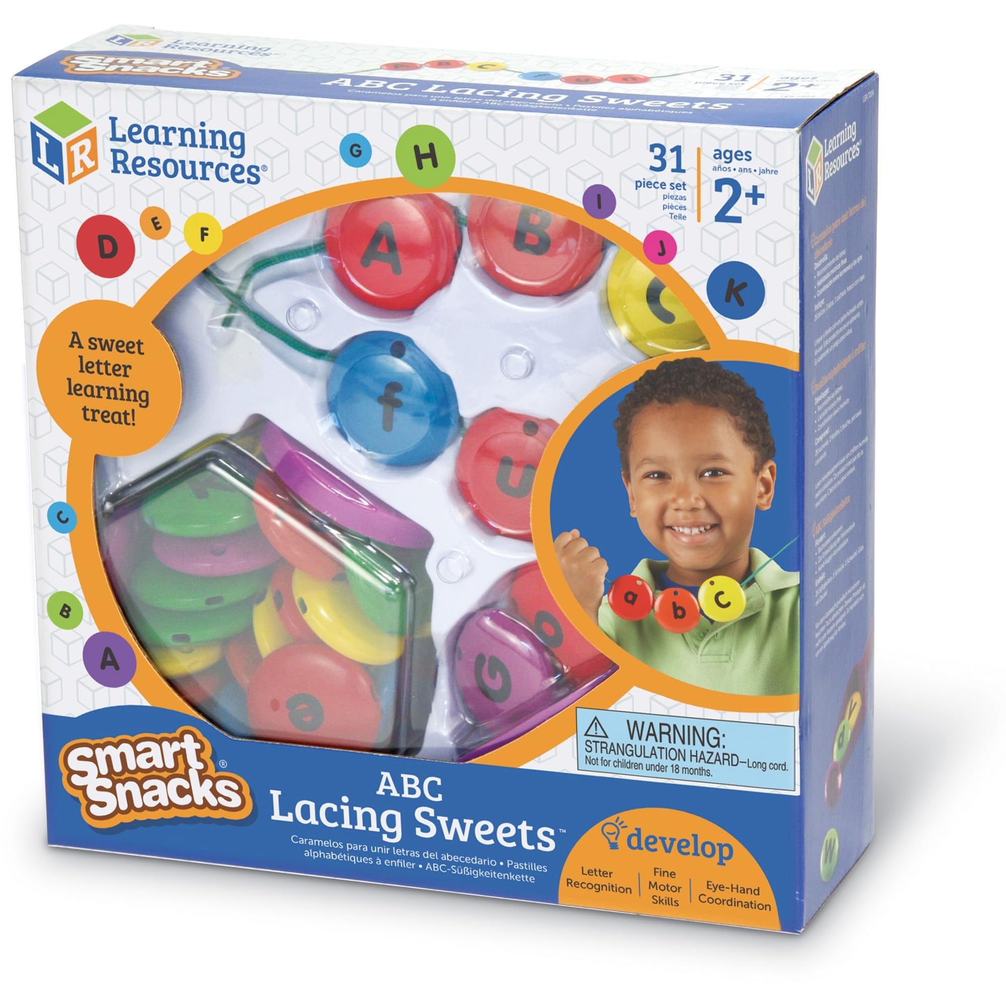 Foto 6 pulgar | Juguetes De Motricidad Fina Learning Resources Smart Snacks Abc Lacing Sweets 31 Piezas - Venta Internacional.