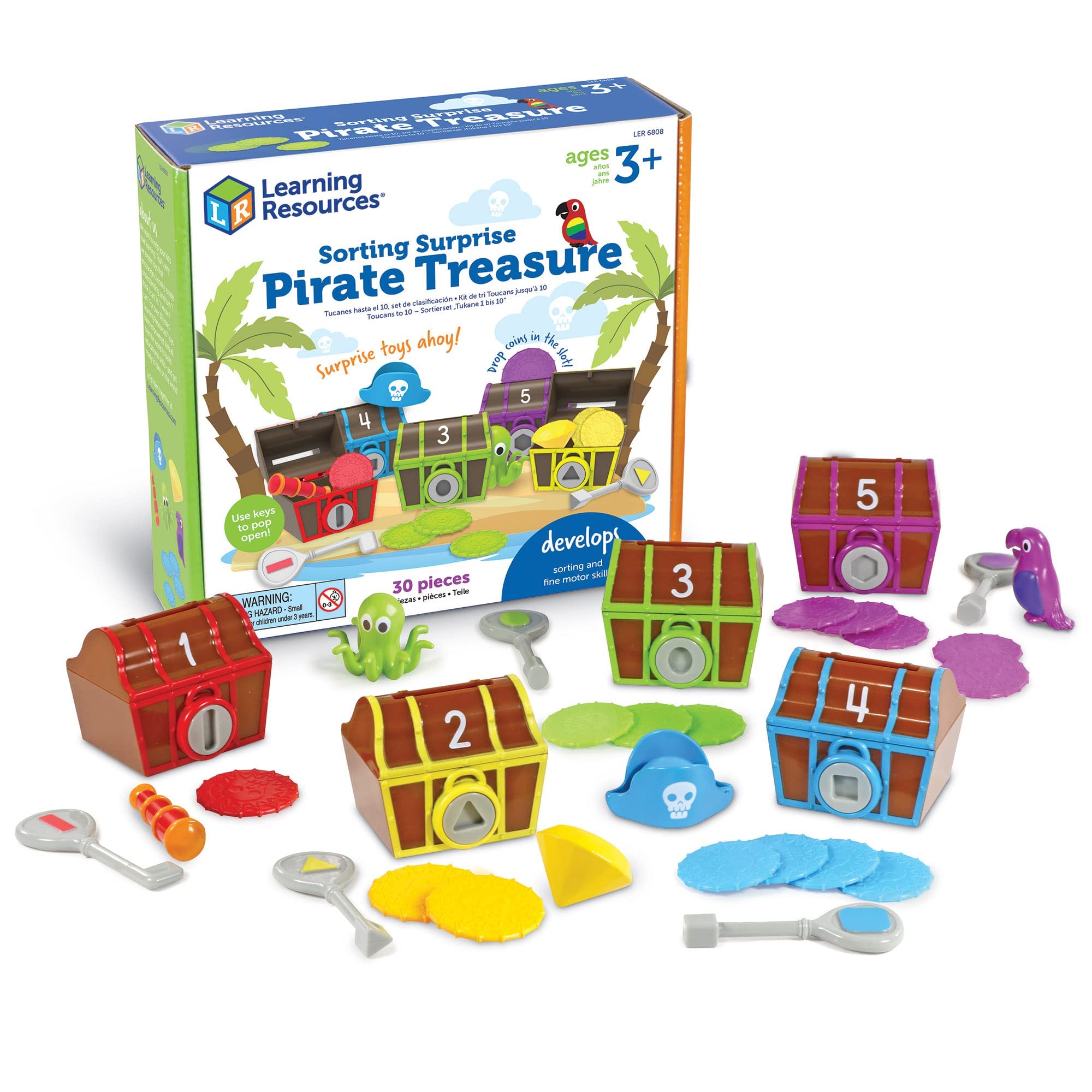 Toy Learning Resources Sorprende Pirate Treasure, 30 Unidades - Venta Internacional.