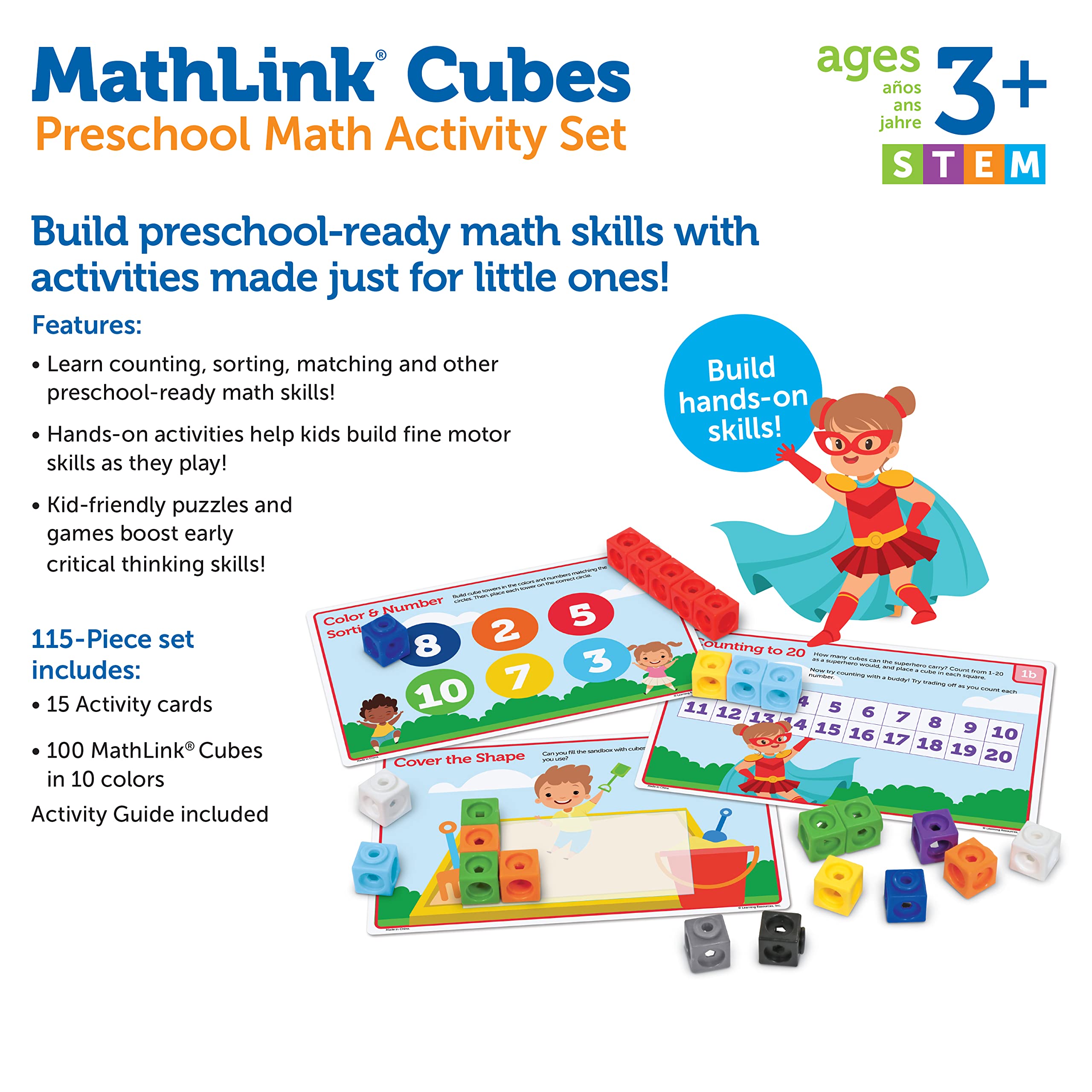 Foto 6 pulgar | Juego De Recursos De Aprendizaje Para Preescolar Mathlink Cubes, 115 Piezas - Venta Internacional.