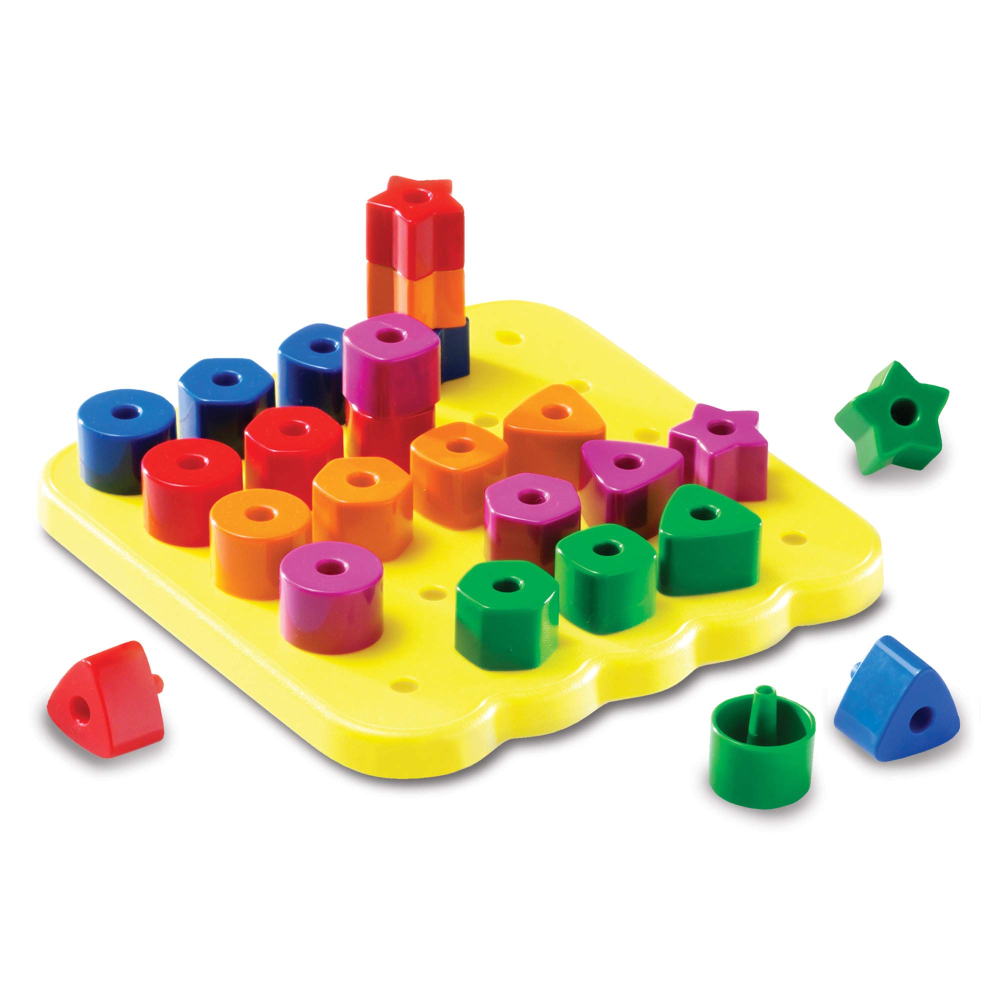 Juego De 27 Piezas Pegboard Learning Resources Stacking Shapes Para Niños Pequeños - Venta Internacional.