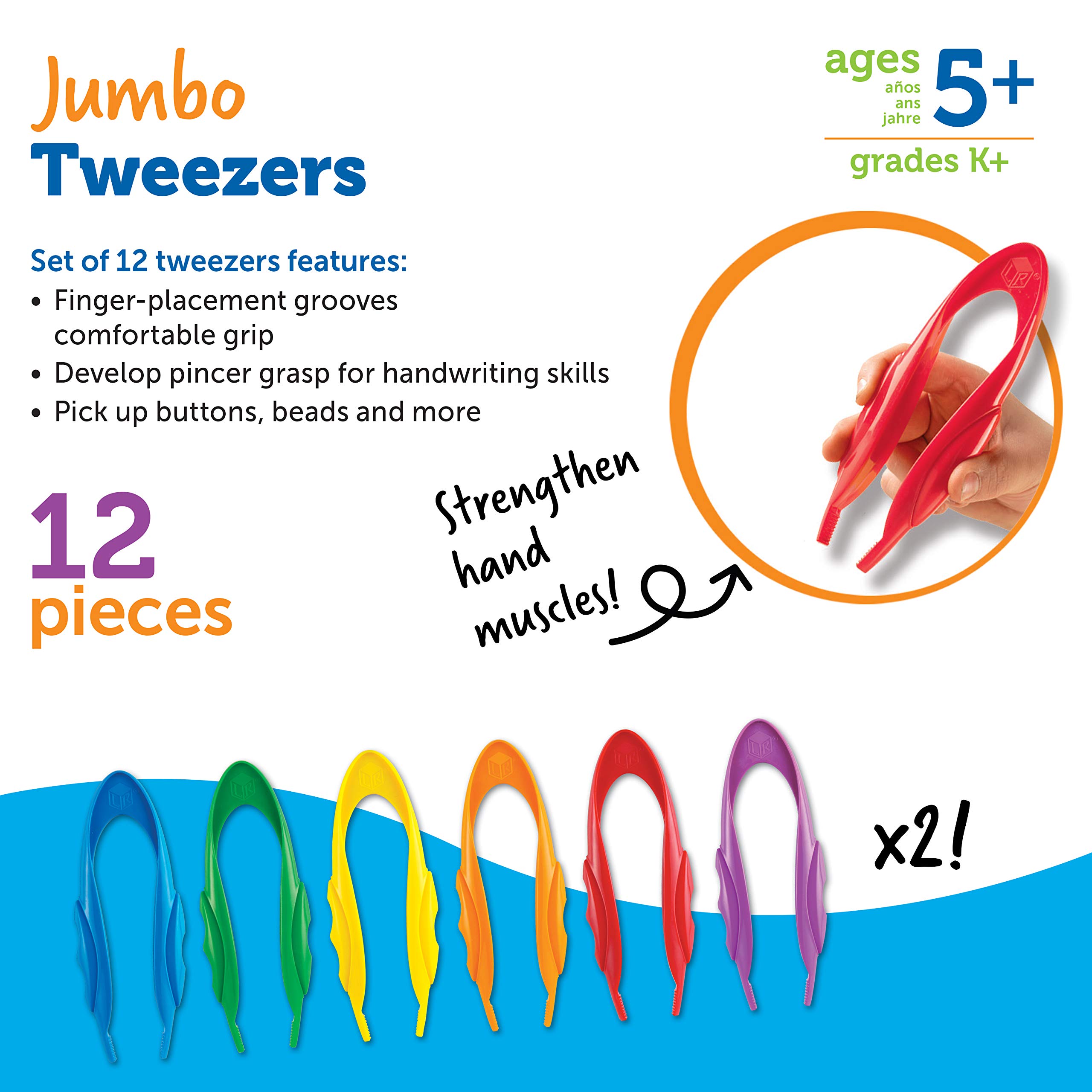 Foto 7 pulgar | Tweezers Learning Resources Jumbo, Juego De 12 Niños En Edad Preescolar - Venta Internacional.