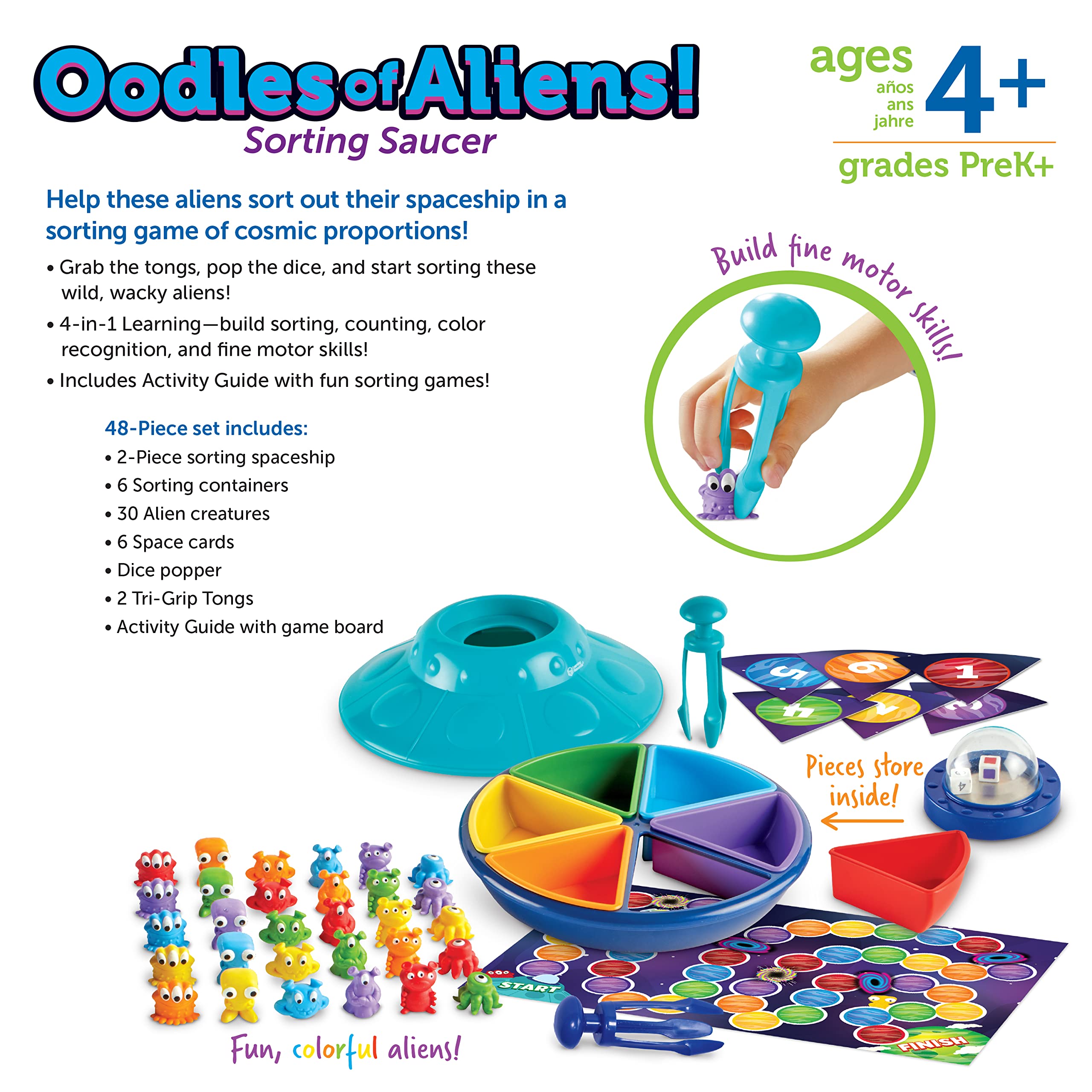 Foto 7 pulgar | Platillo Clasificador Oodles Of Aliens De Toy Learning Resources, 48 Piezas - Venta Internacional.