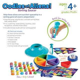 Foto 6 | Platillo Clasificador Oodles Of Aliens De Toy Learning Resources, 48 Piezas - Venta Internacional.