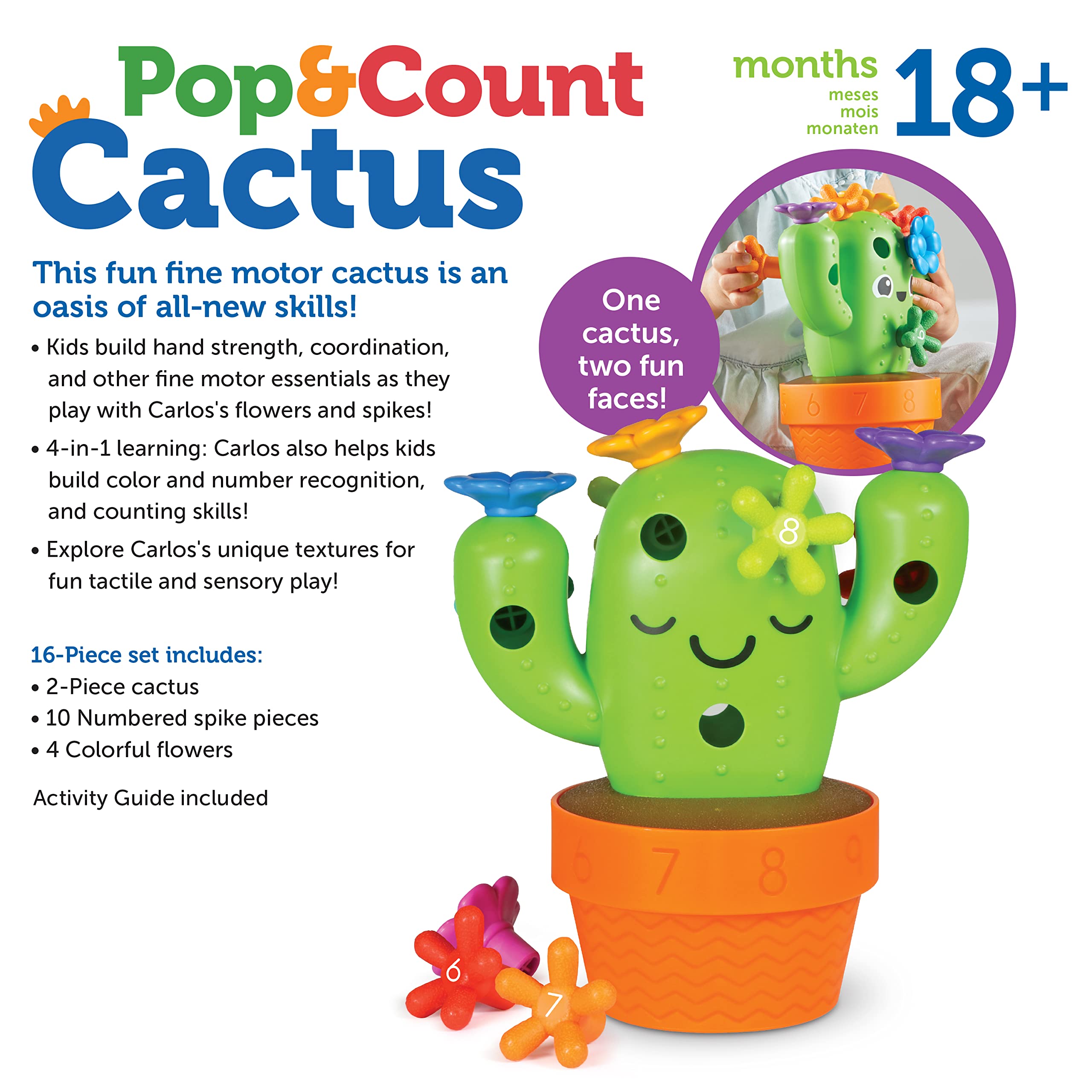 Foto 7 pulgar | Recursos De Aprendizaje Juguetes Didácticos Carlos The Pop & Count Cactus Para Niños Pequeños - Venta Internacional.