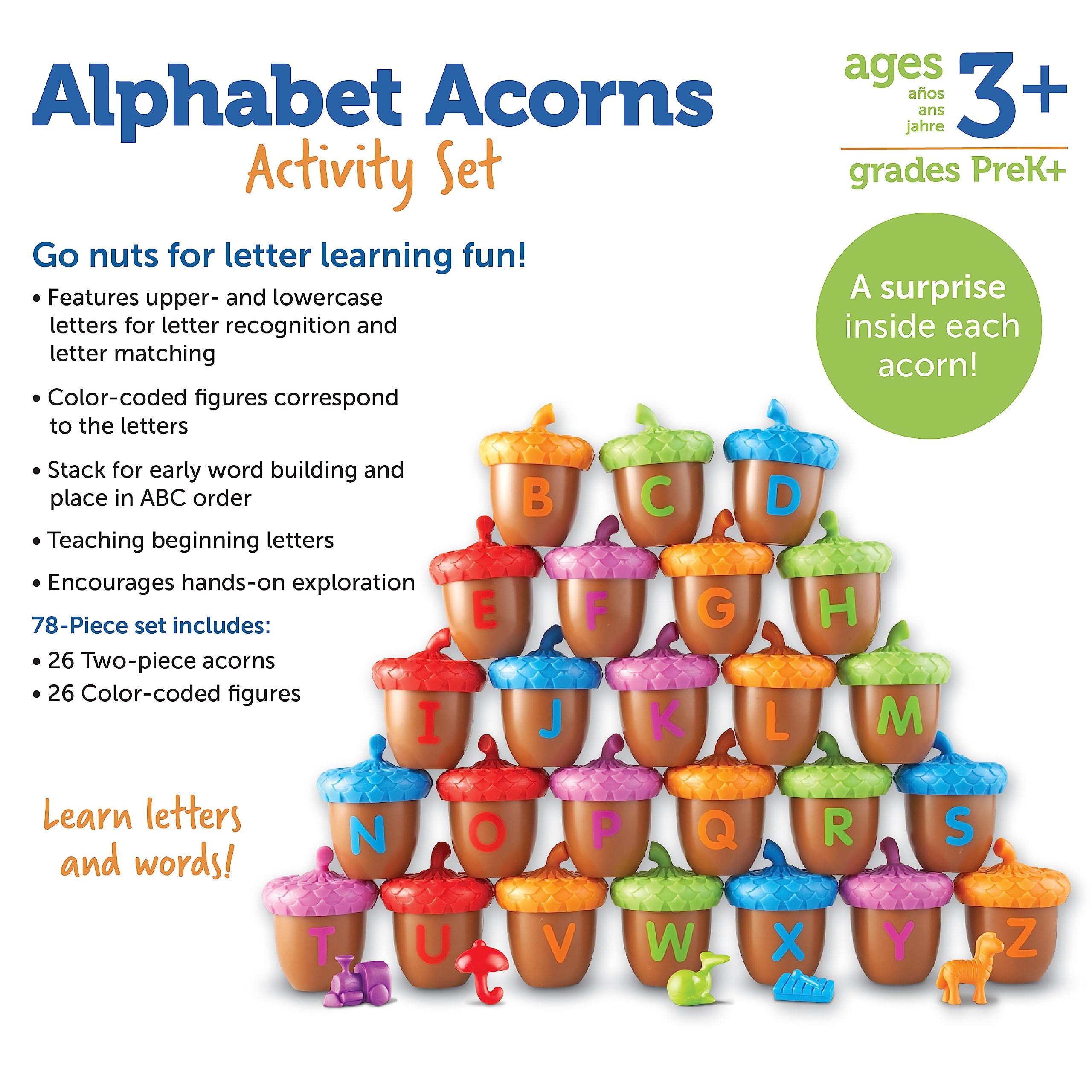 Foto 7 pulgar | Set De Actividades Learning Resources Alphabet Acorns, 78 Piezas - Venta Internacional.